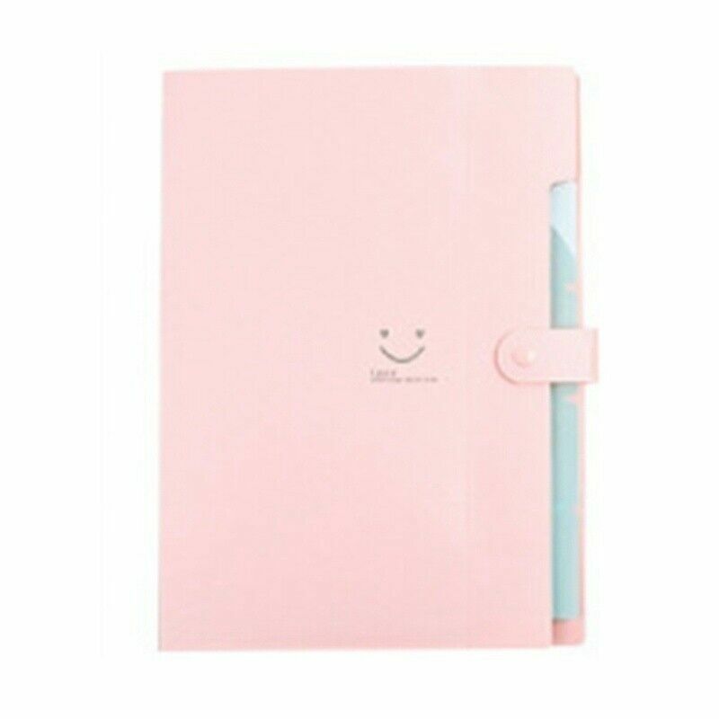 A4 Document Bag File Folder Paper Clip Smile Pocket Office Supplies