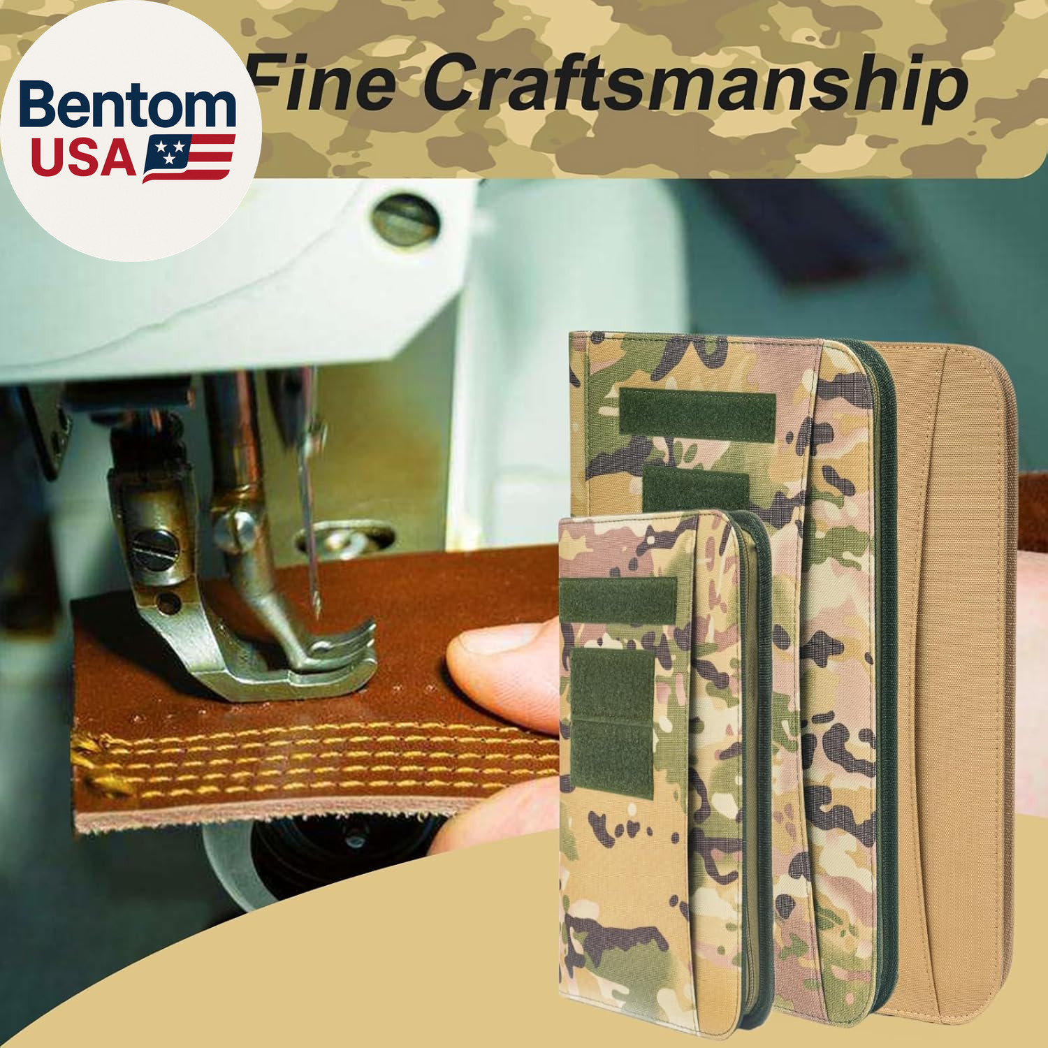 Army Military Padfolio Ring Binder with Zippered Portfolio Organizer and Tactica