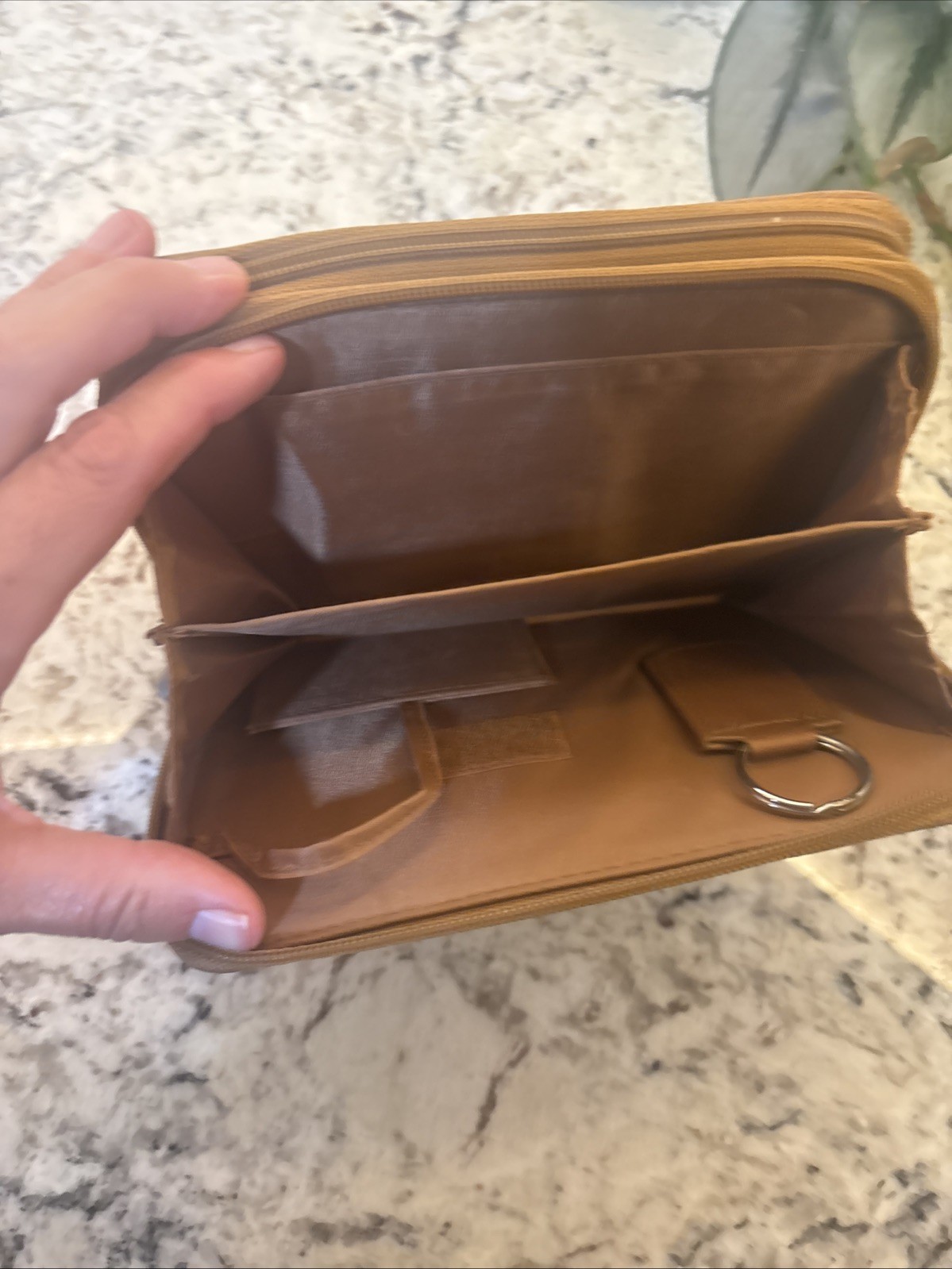Franklin Covey? Compact Brown Leather Planner Organizer Wallet Binder READ