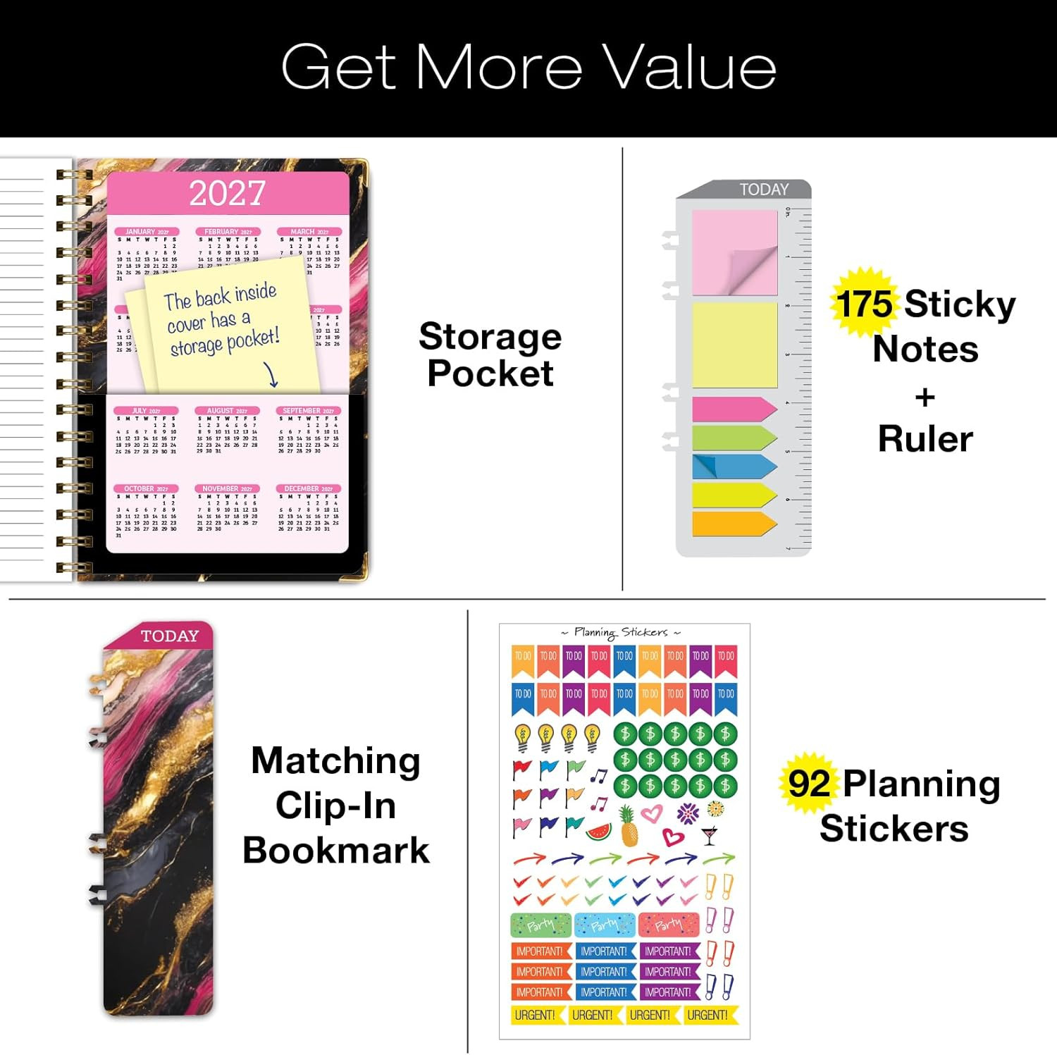HARDCOVER 2026 Planner, 5.5″X8″: 14 Months (November 2025 – December 2026), Dail