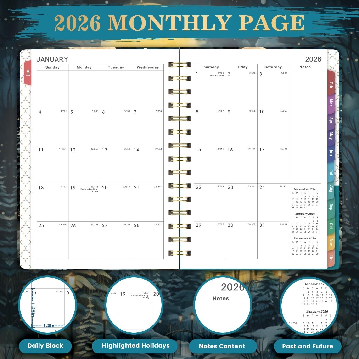 2026 Planner, Weekly and Monthly Calendar Planner, January 2026 – December 2026,