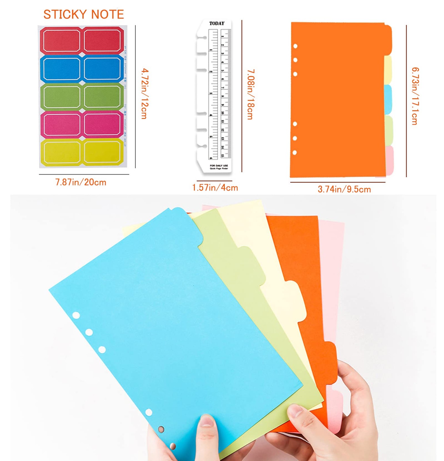 DY.2ten A6 6-Hole Binder Notebook Refills Set -(Gridded Paper A6, Clear