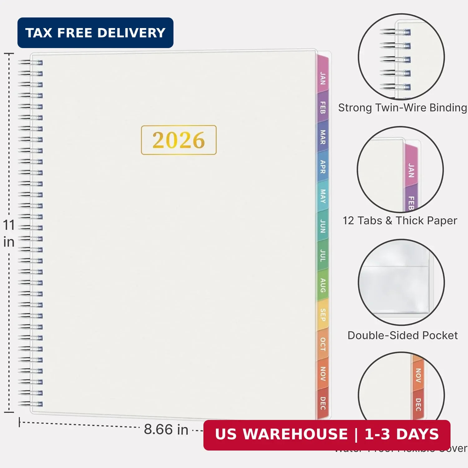 2026 Appointment Book, 30 Minutes-Hourly, Weekly & Monthly Calendar Planner 2026