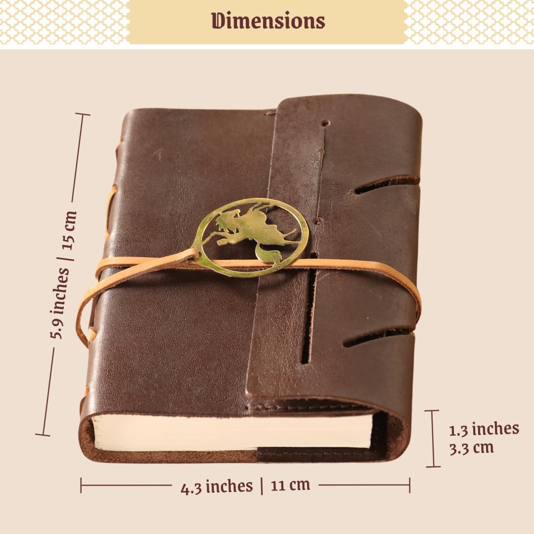 Premium Leather Journal for Men – 4.3 x 5.9 Inch A6 Buffalo Dark Brown