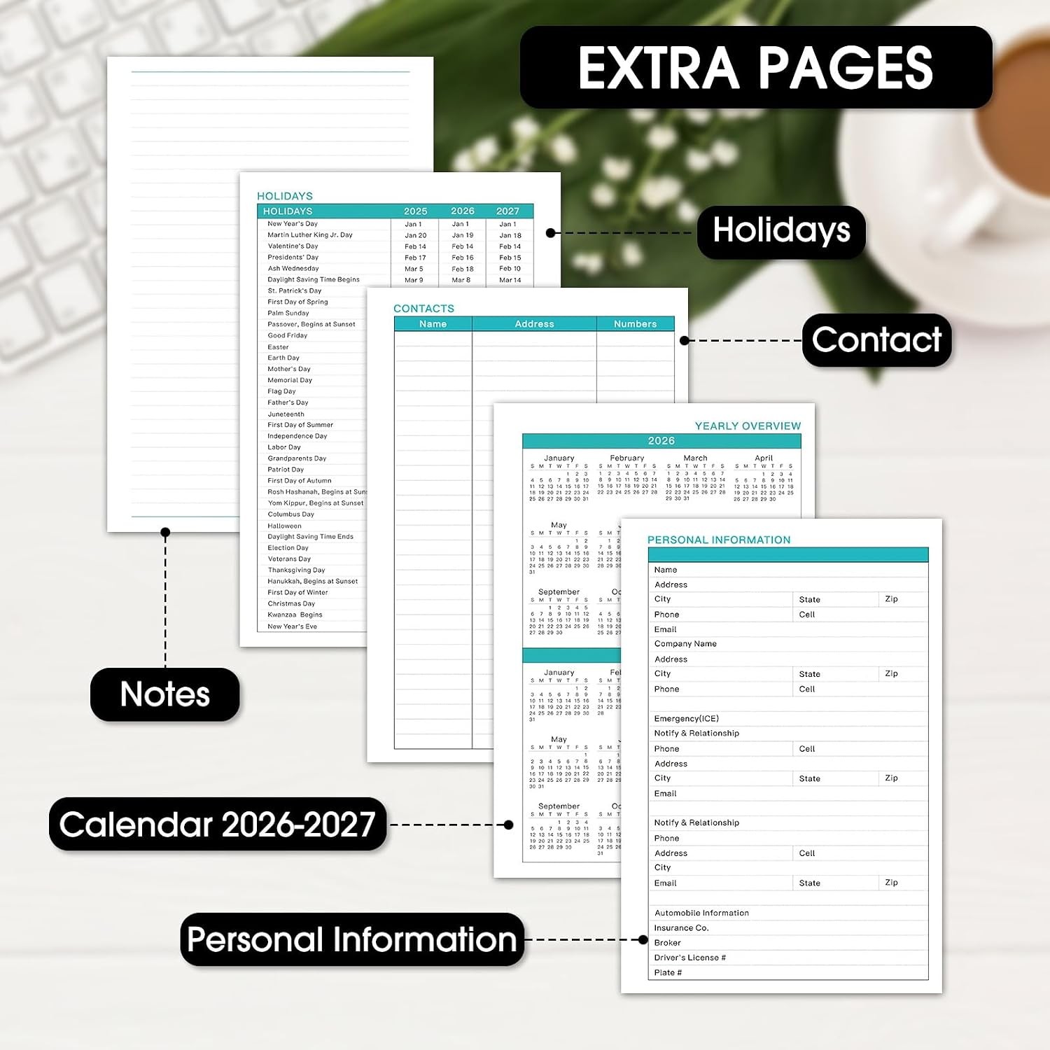 Academic Year Planner 2026-2027 Daily Weekly Monthly Calendar July 2026