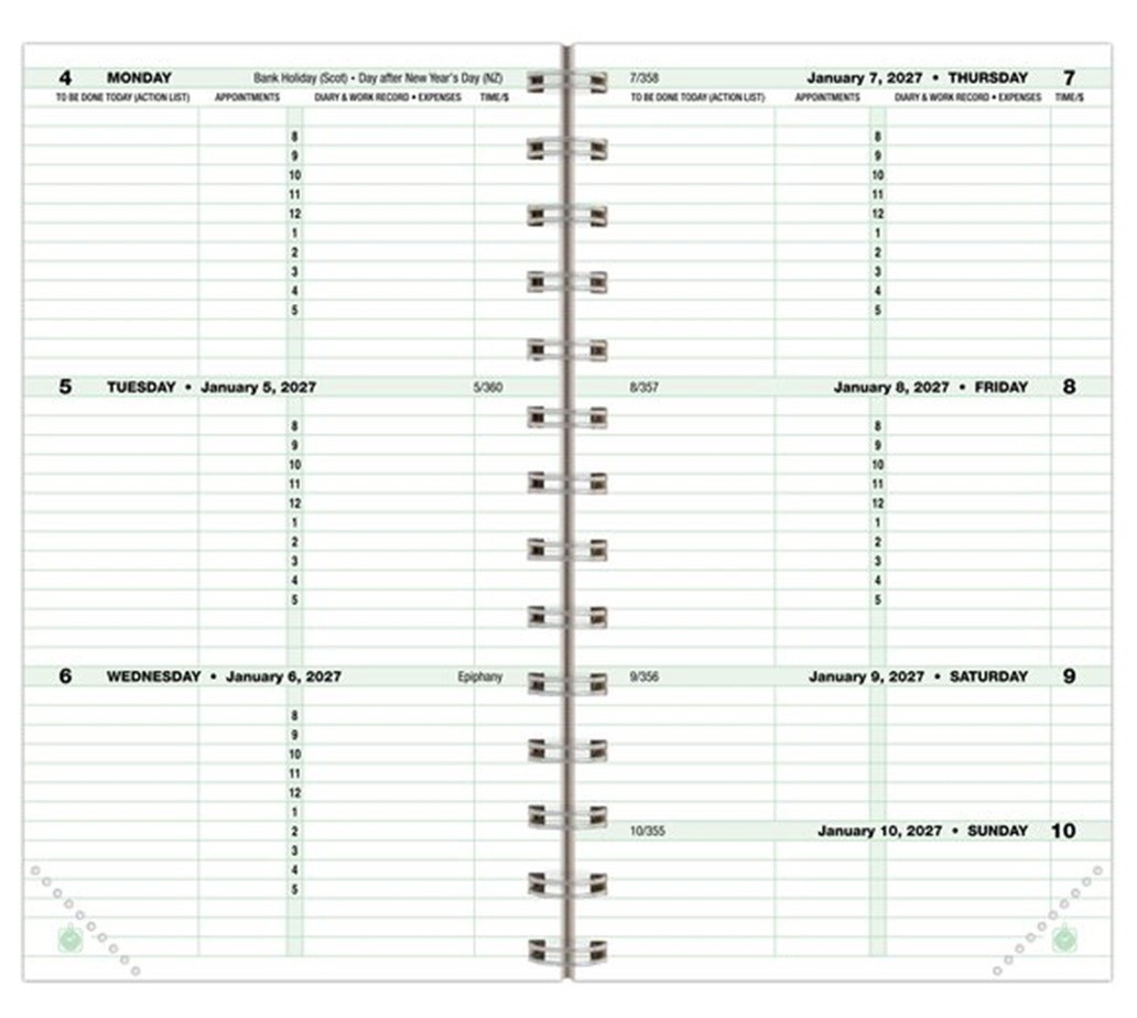 Day-Timer Jan–Dec 2027 Two Page Per Week Planner Refill, 3″x5″ Compact