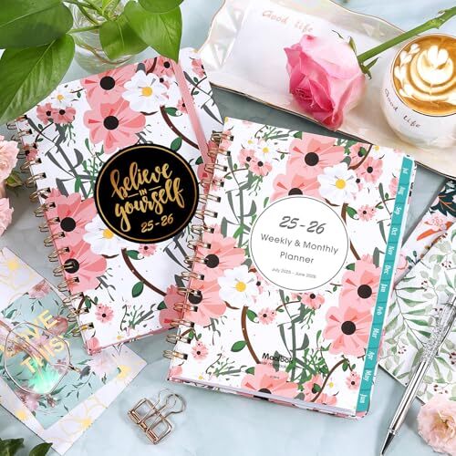 2025 Weekly & Monthly Planner with Tabs, Hardcover, 6.4″x8.5″, Jan-Dec 2025