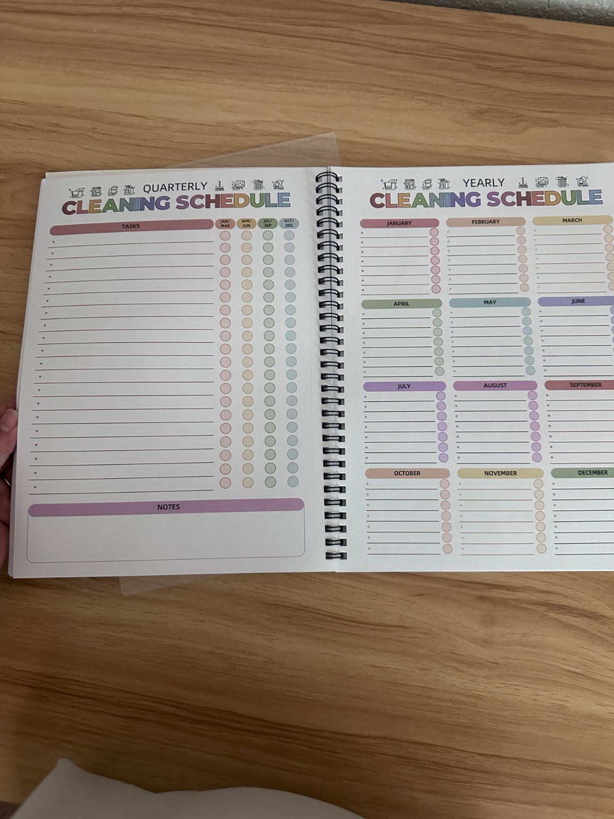 ADHD Spiraled Cleaning Planner Reusable Open Box