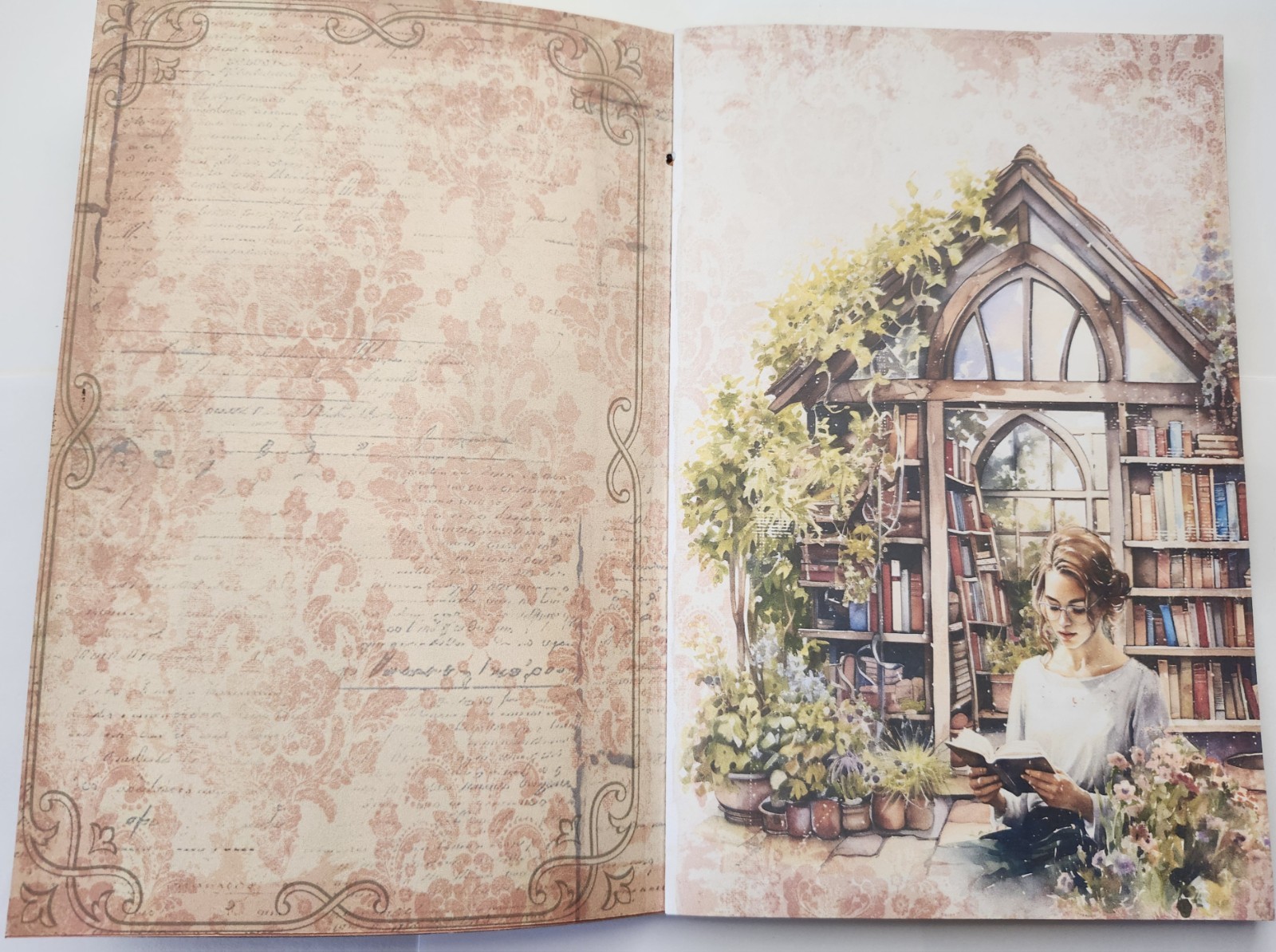 “BOOK LOVER” Bookish Library Reader Style Junk Journal 40pg 6″x9″