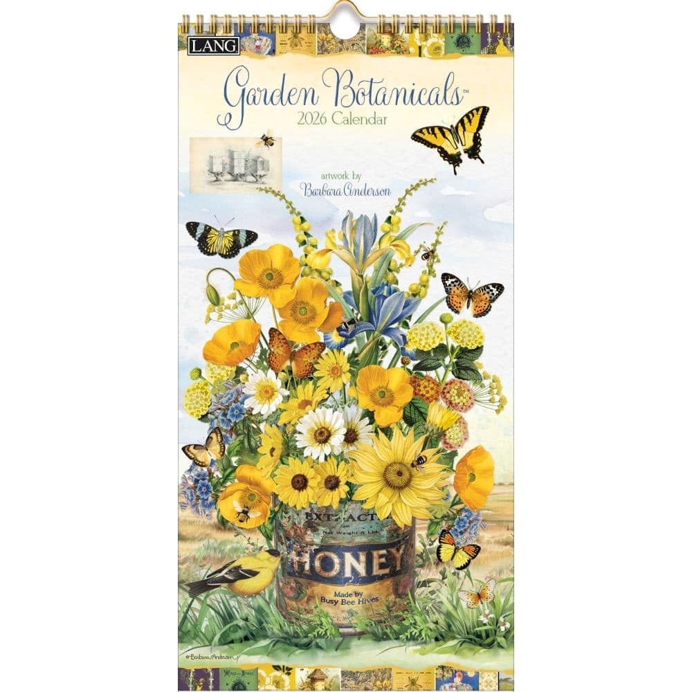 Lang, Garden Botanicals 2026 Vertical Wall Calendar, 8” 15.8″W x 0.4″H, 2026
