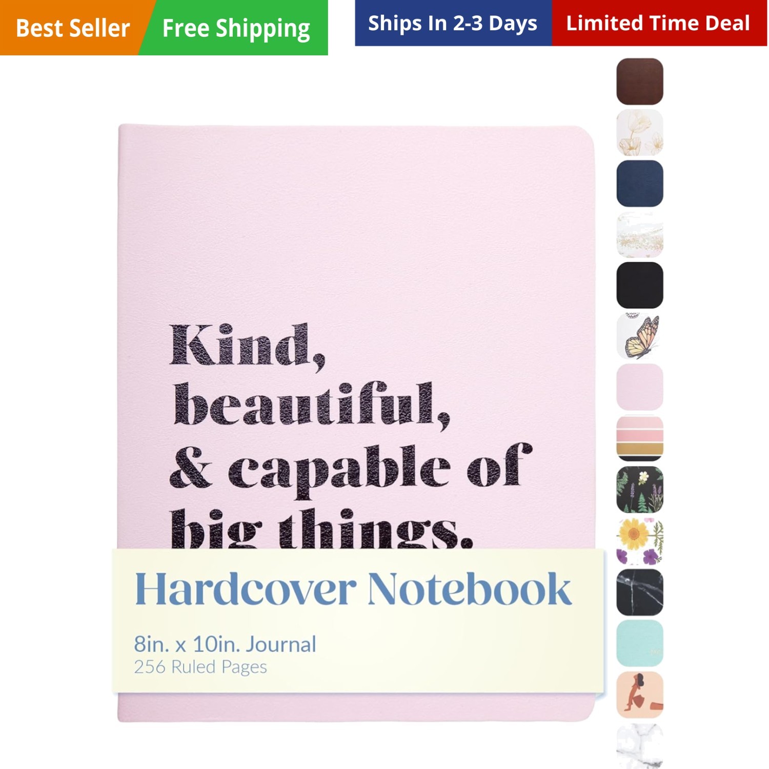 Large Lined Journal Notebook, Flexible Cover, Writing Journal, 256 Ruled Whit…