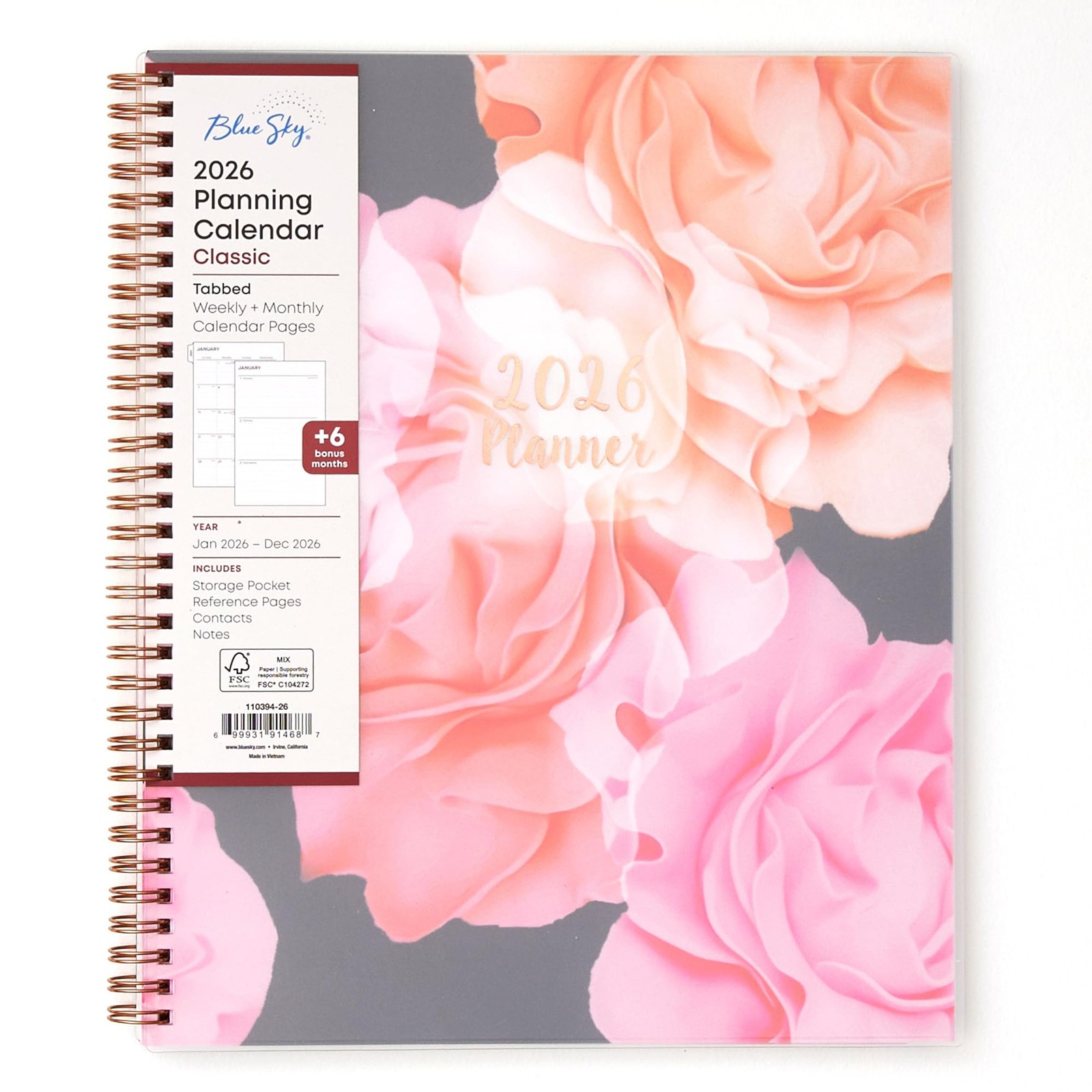 Blue Sky 2026 Weekly and Monthly Planner Calendar, 8.5″ x 11″, Joselyn- 2026
