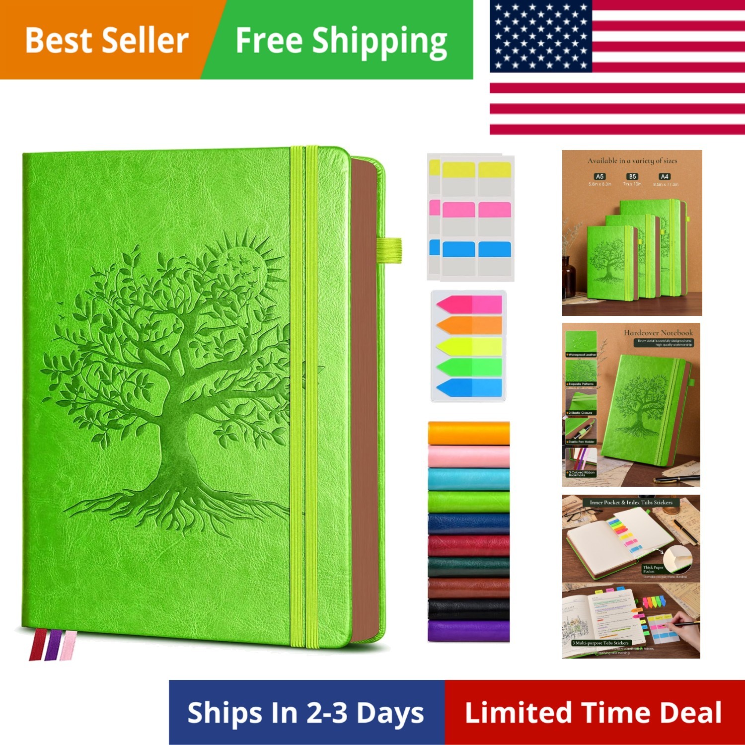 Vintage Leather Journal with 300 Numbered Pages,A4 Lined Journal for Men Wome…