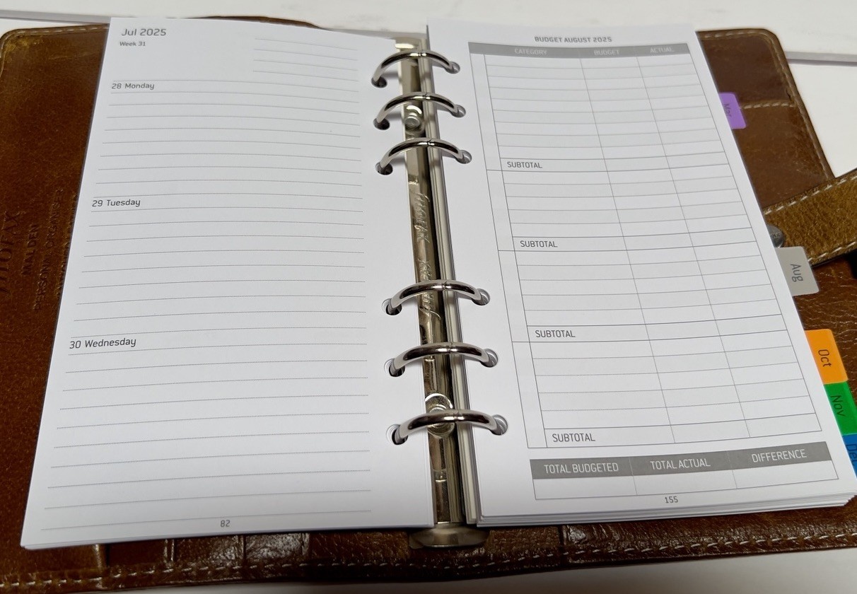 Filofax MALDEN 6 Ring Personal Organizer Planner Diary Antiqued Leather7.5X5.5”