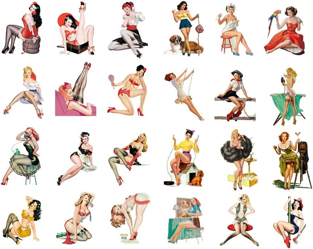 Vintage Sexy Girls Kawaii Aesthetic Pastel Art Agenda Journal Planner Stationery