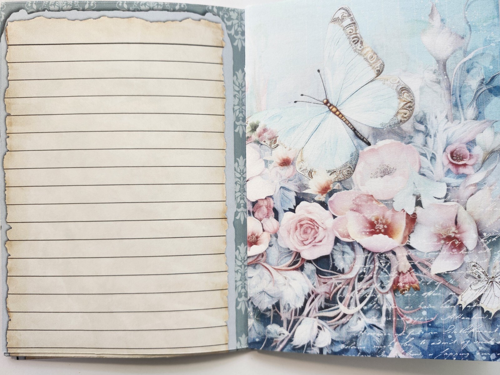 Junk Journal Booklet “BEAUTIFUL BUTTERFLIES” HANDMADE Cards, Pockets, Ephemera