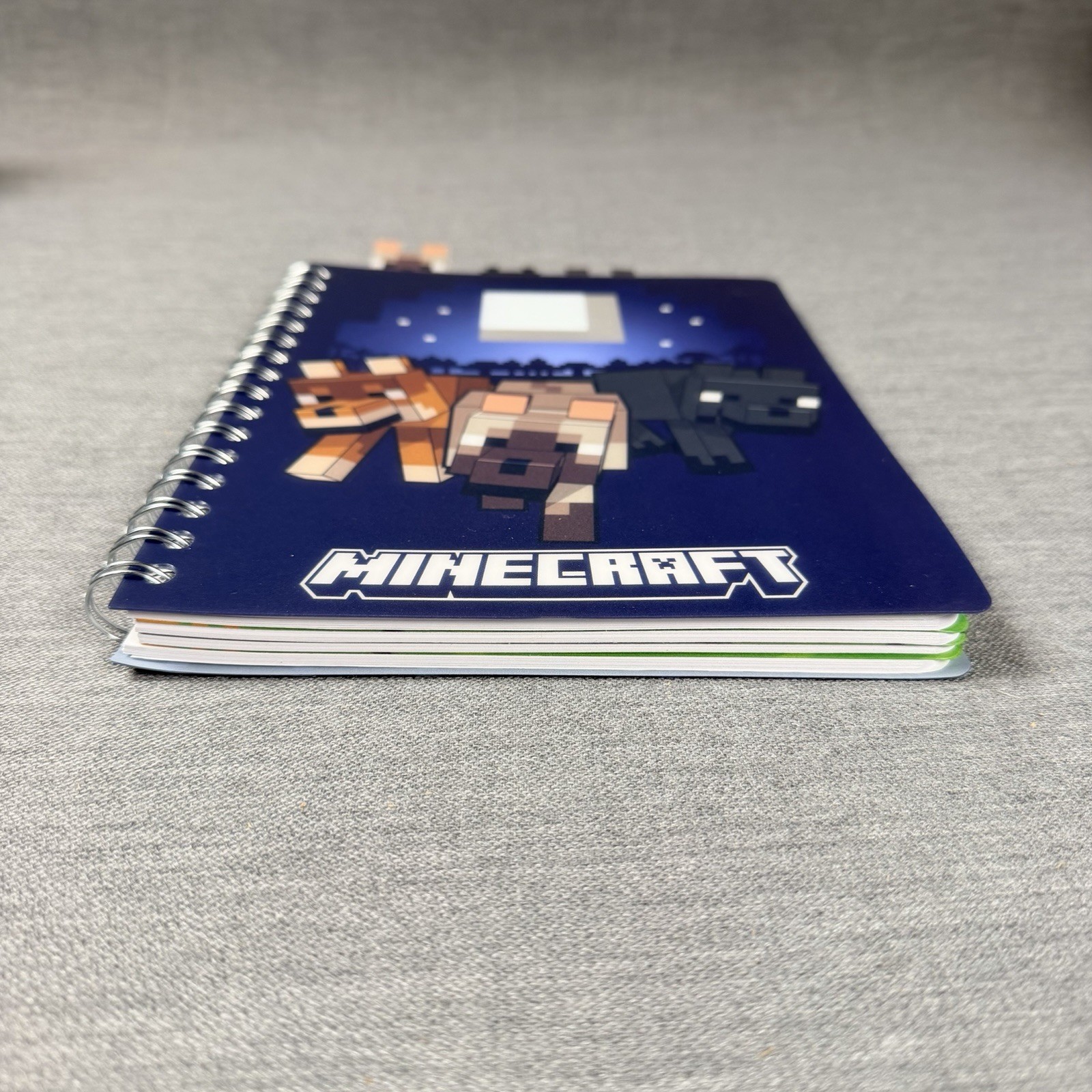 Minecraft Journal 4-Tab Vinyl Spiral Notebook Journal, 96 Sheets 8.5″ H x 6.5″ W