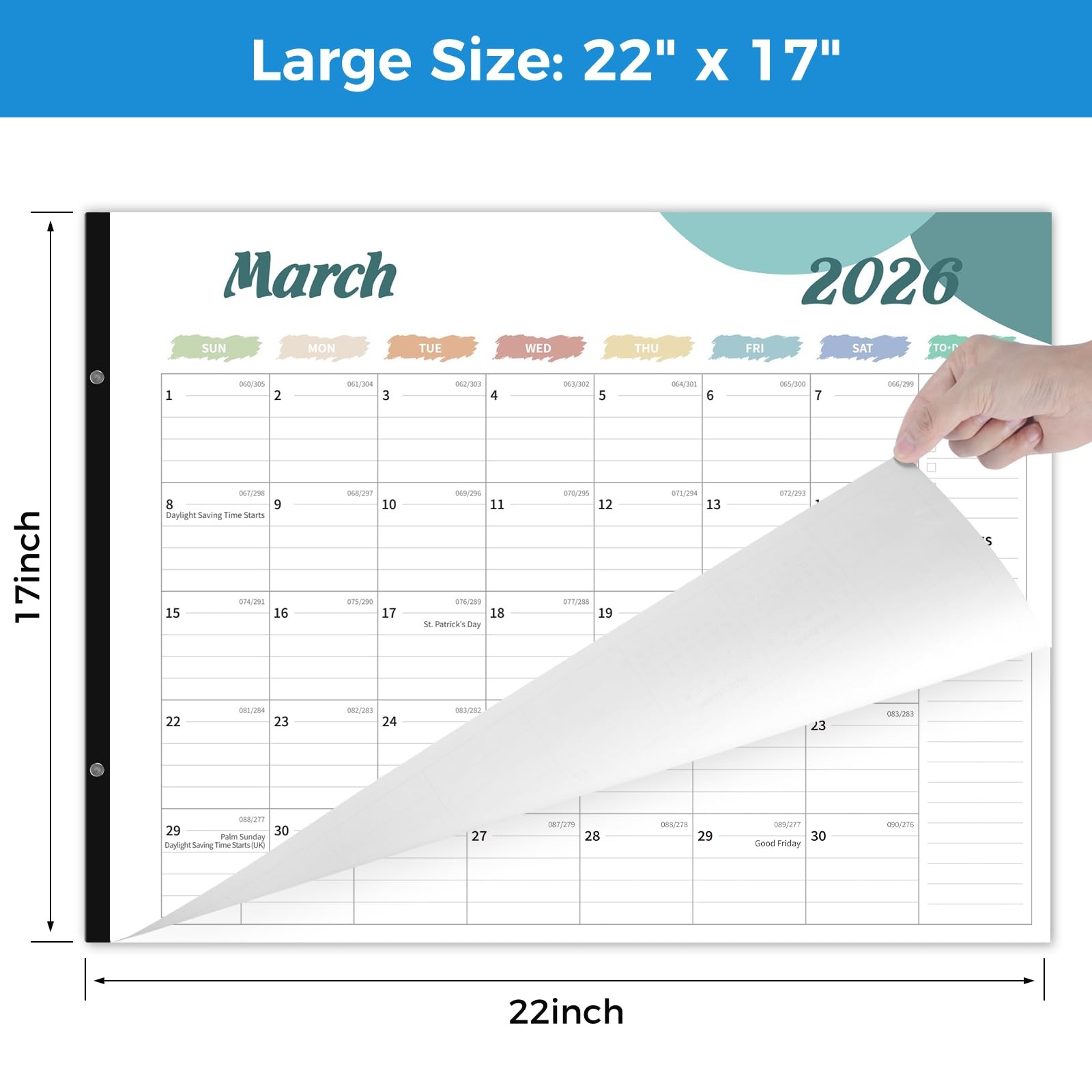 Desk Calendar 2026, Large 22×17, 18 Months Top Calendar,…