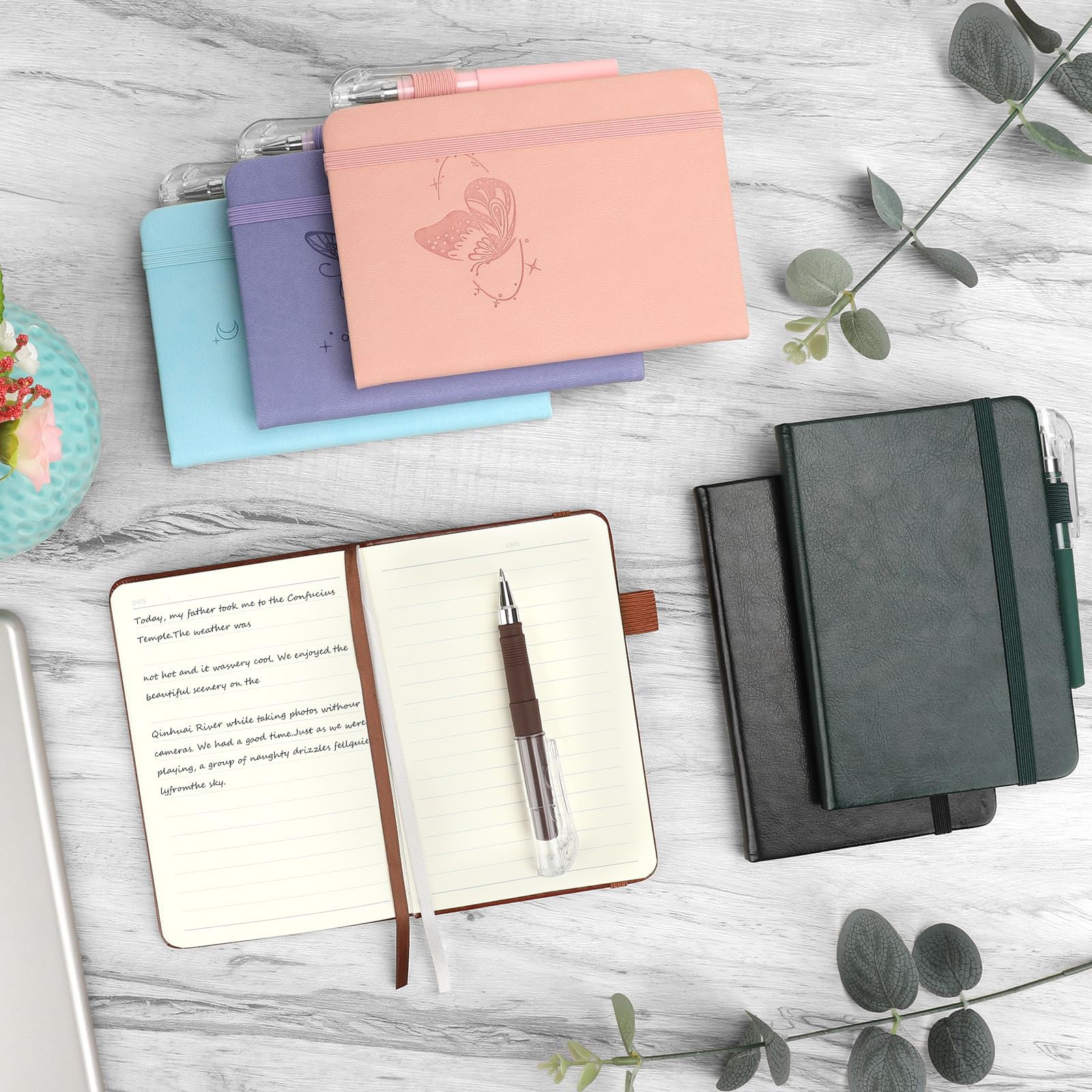 Pocket Notebook Set 3.7×5.7 In, 3 Color A6 Journals, College Ruled