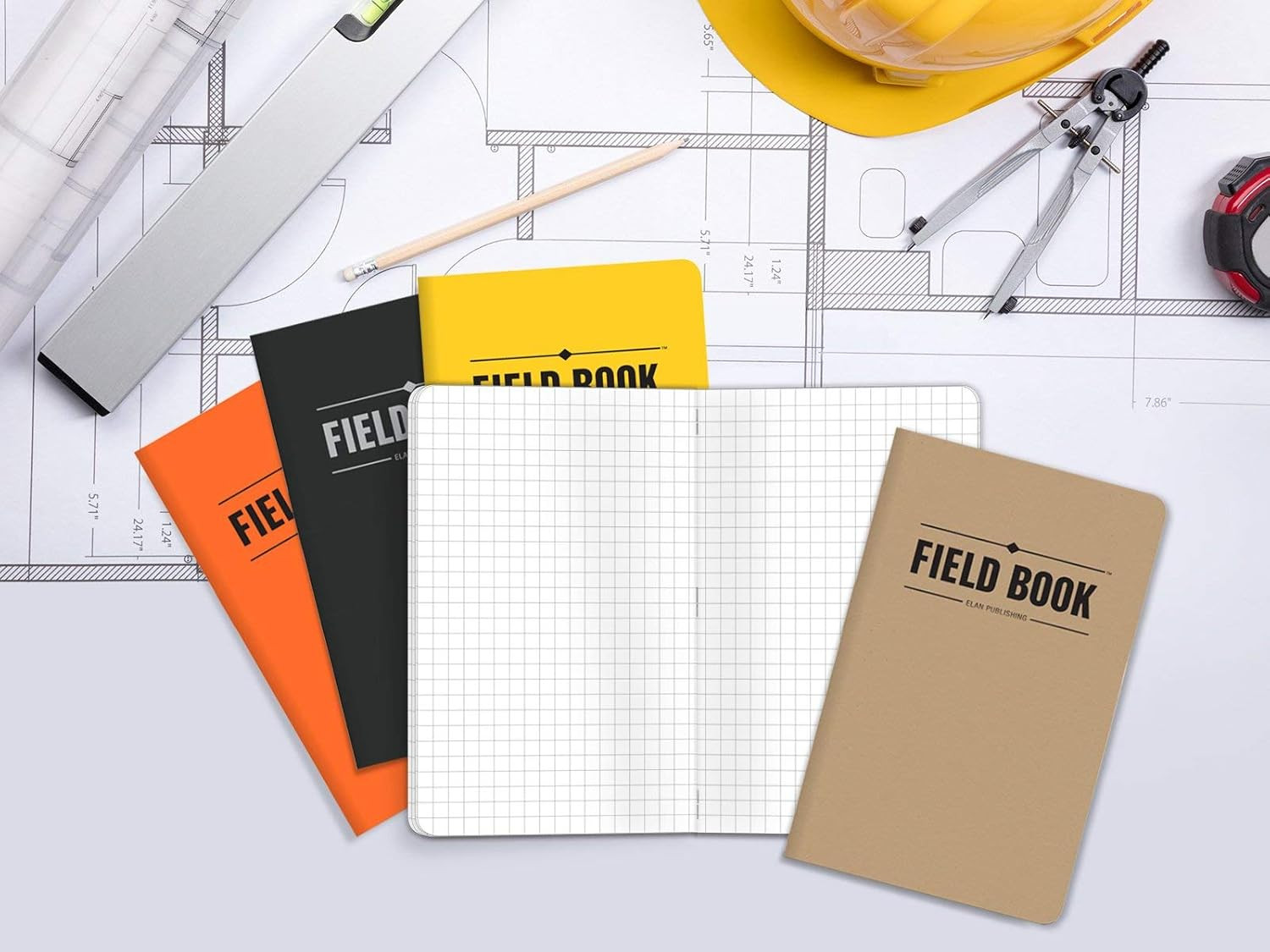 Field Notebook Pocket Journal 3.5X5.5 Graph Memo Book Pack Of 5 Assorted
