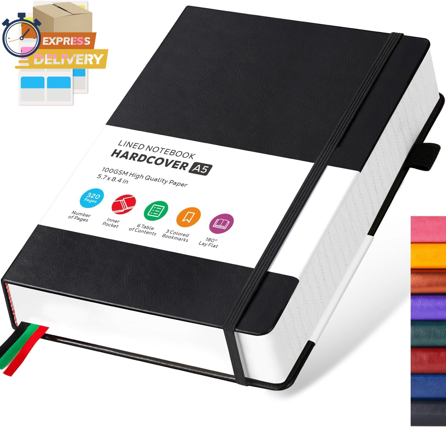 Hardcover Lined Notebook Journal for Writing, 320 Pages Leather Thick College