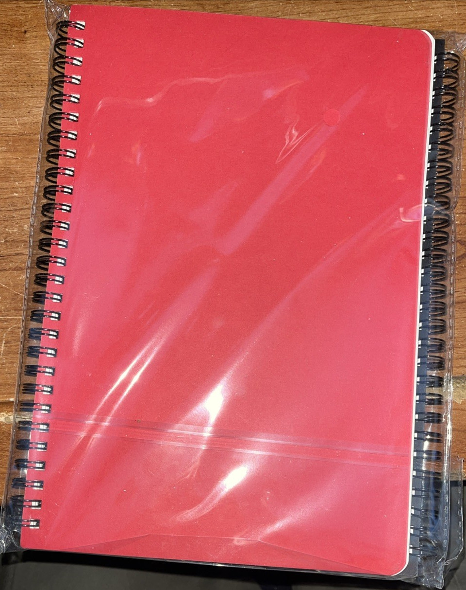 4 Pack ring Bound Journal 6.5×9.5 Notebook with 120 Lined Pg. 2 red & 2 black