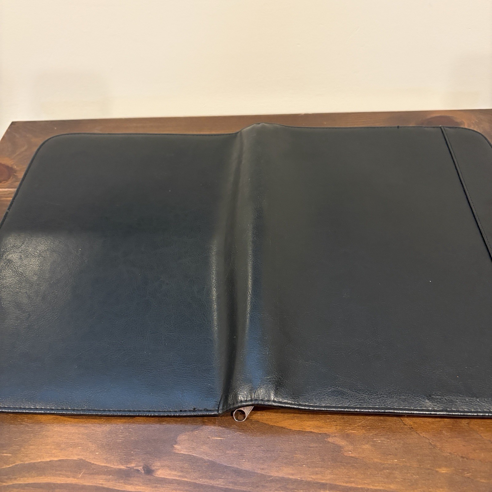 Zippered Padfolio Letter Portfolio Executive Organizer Universal Black Leather