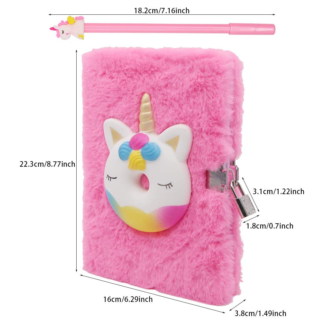 Unicorn Stationery Set,A5 Cute 22x16x3.8cm/8.8×6.3×1.5inch, Donut