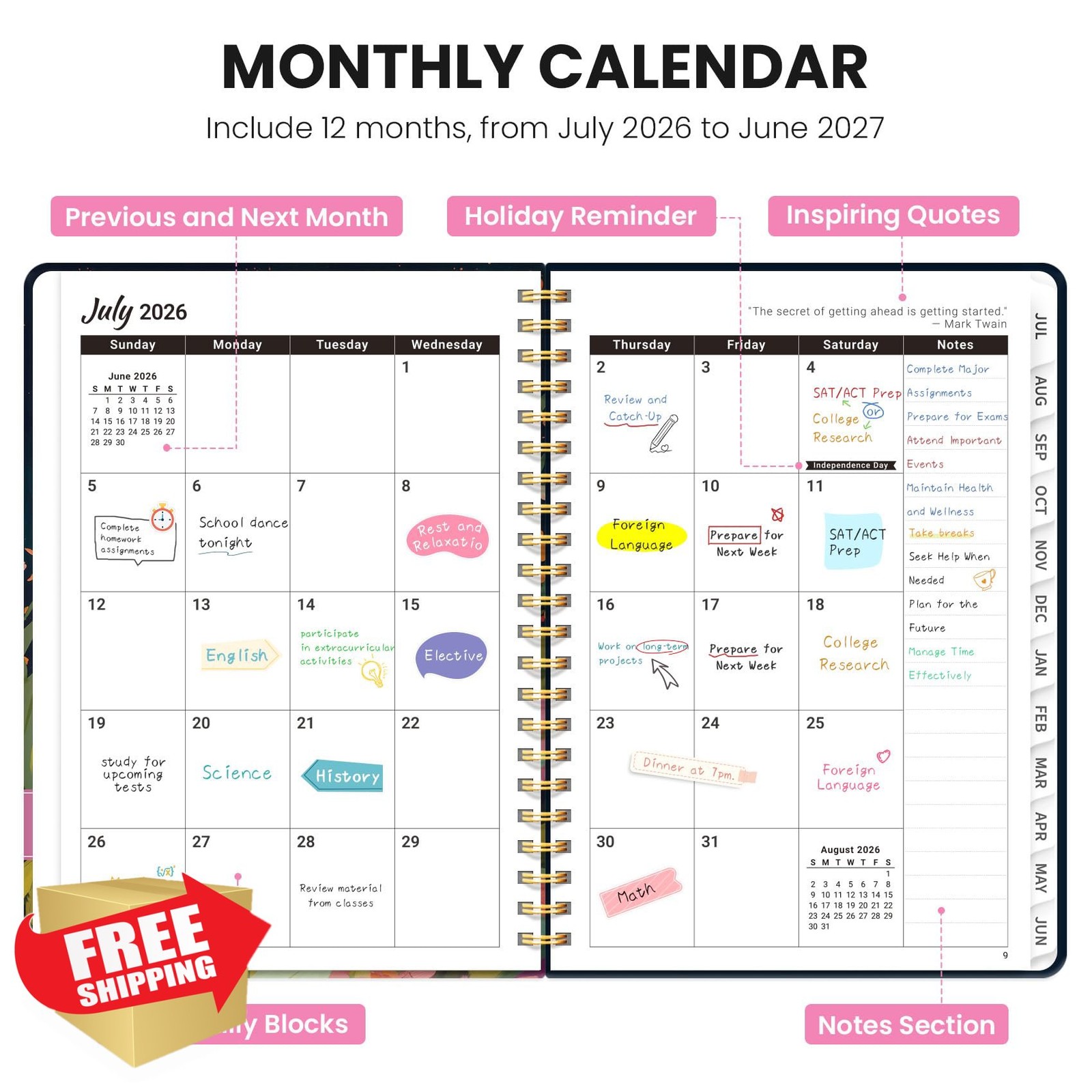 ZOTIA Planner 6.3″x8.5″ A5 Humming Glow