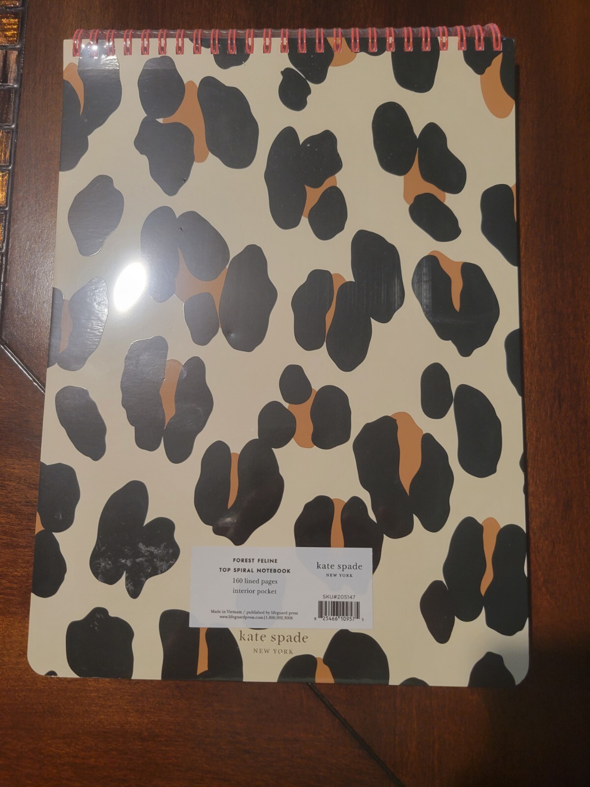 Kate Spade Top Spiral Notebook “Forest Feline” Lined – New Sealed