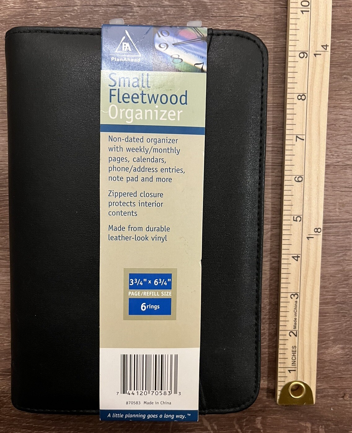 Plan Ahead 6 Ring Small Fleetwood Organizer Non Dated Weekly/Monthly 6×9 Zipped