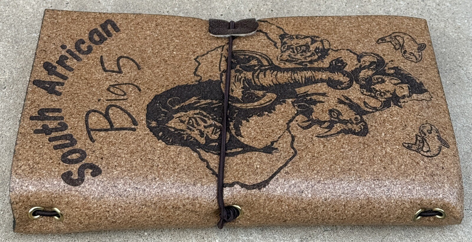 South African Big 5 Cork Canvas Journal Made In Cape Town 7.75″ x 4.5″ – New!