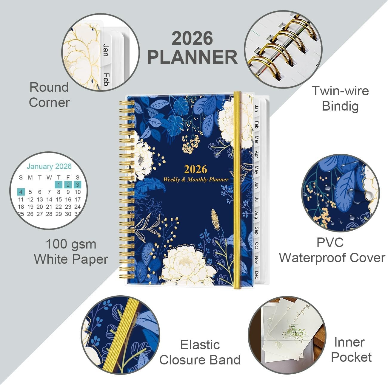 Organize 2026 with Our Stylish Planner: 6.4″ x 8.5″ with Holiday Reminders