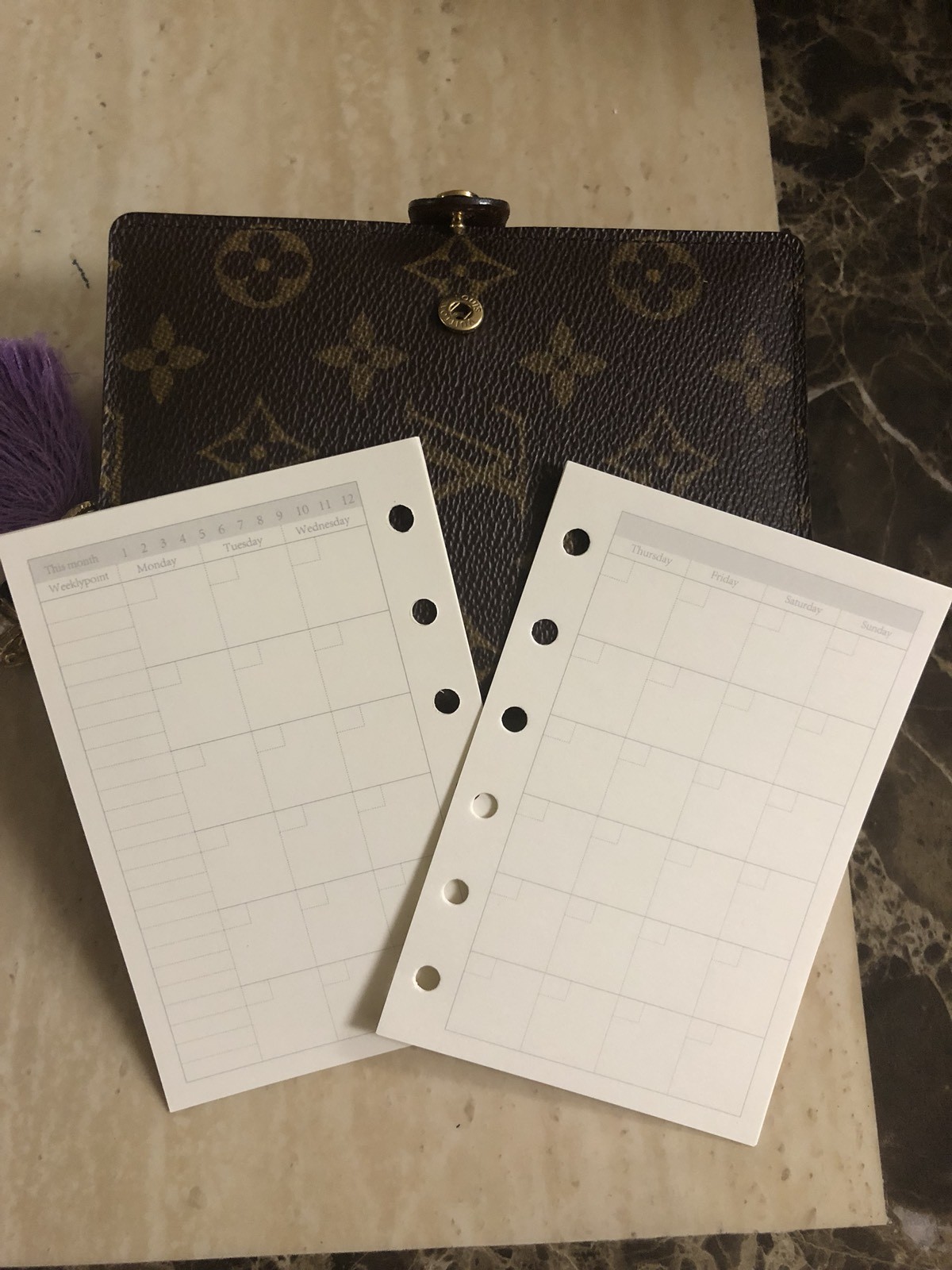 Agenda-PM-Inserts-Monthly-Weekly-Refills Fits For PM Size Agenda #014