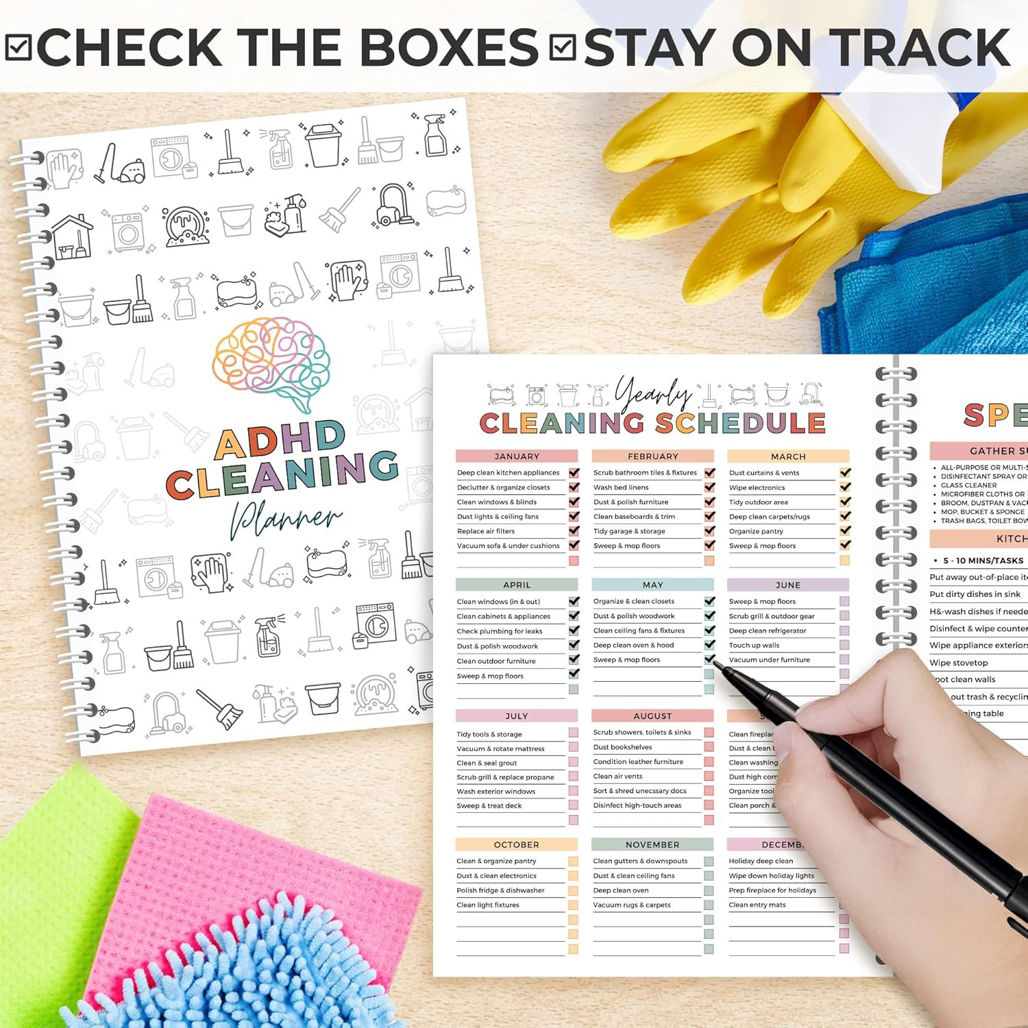 ADHD Cleaning and Organizing Planner House Chore Checklist 5.8 x 8.3 inch