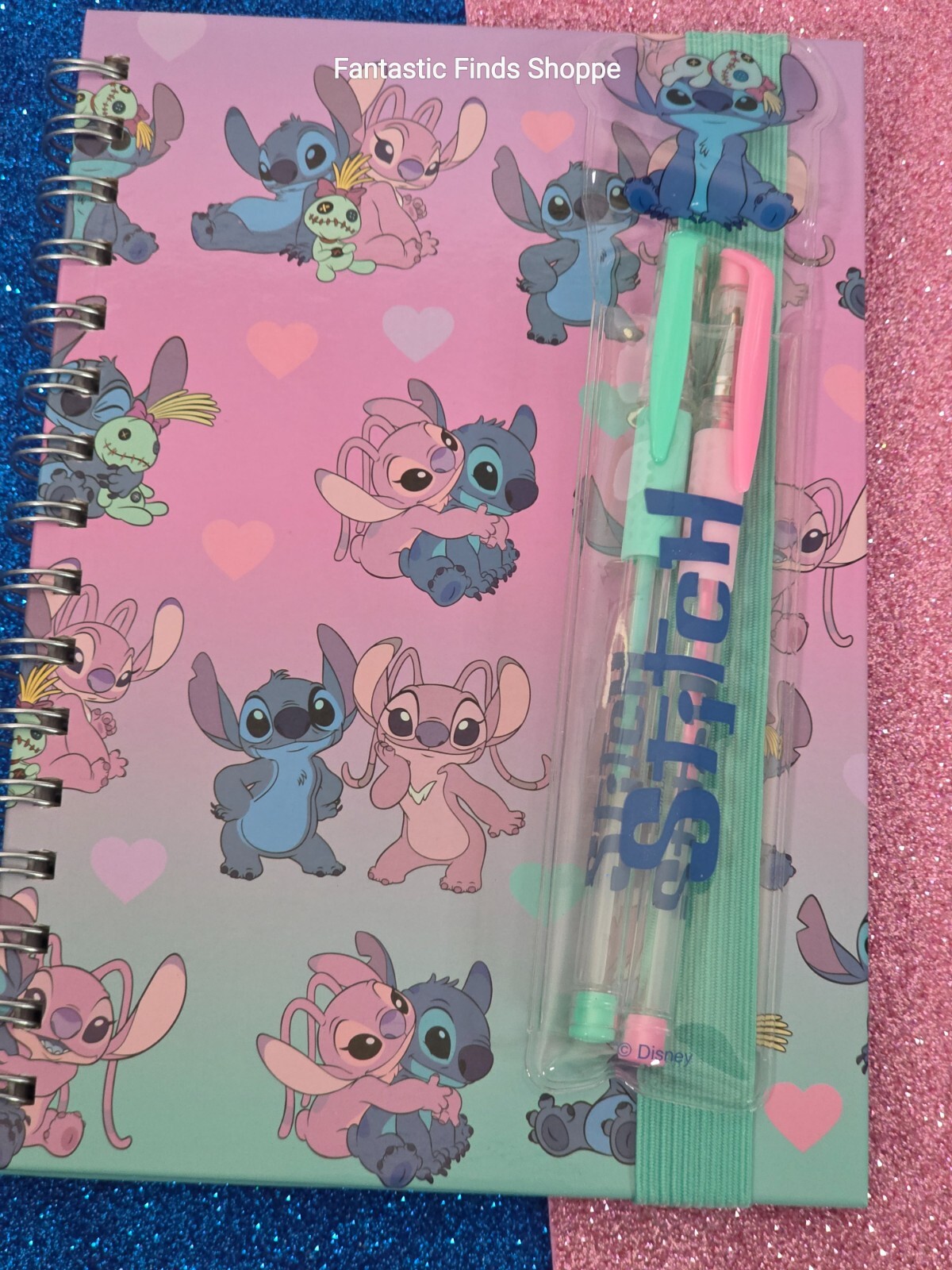 Disney Stitch Angel Scrump BFF Pen Set & Spiral Notebook Journal NEW UNUSED