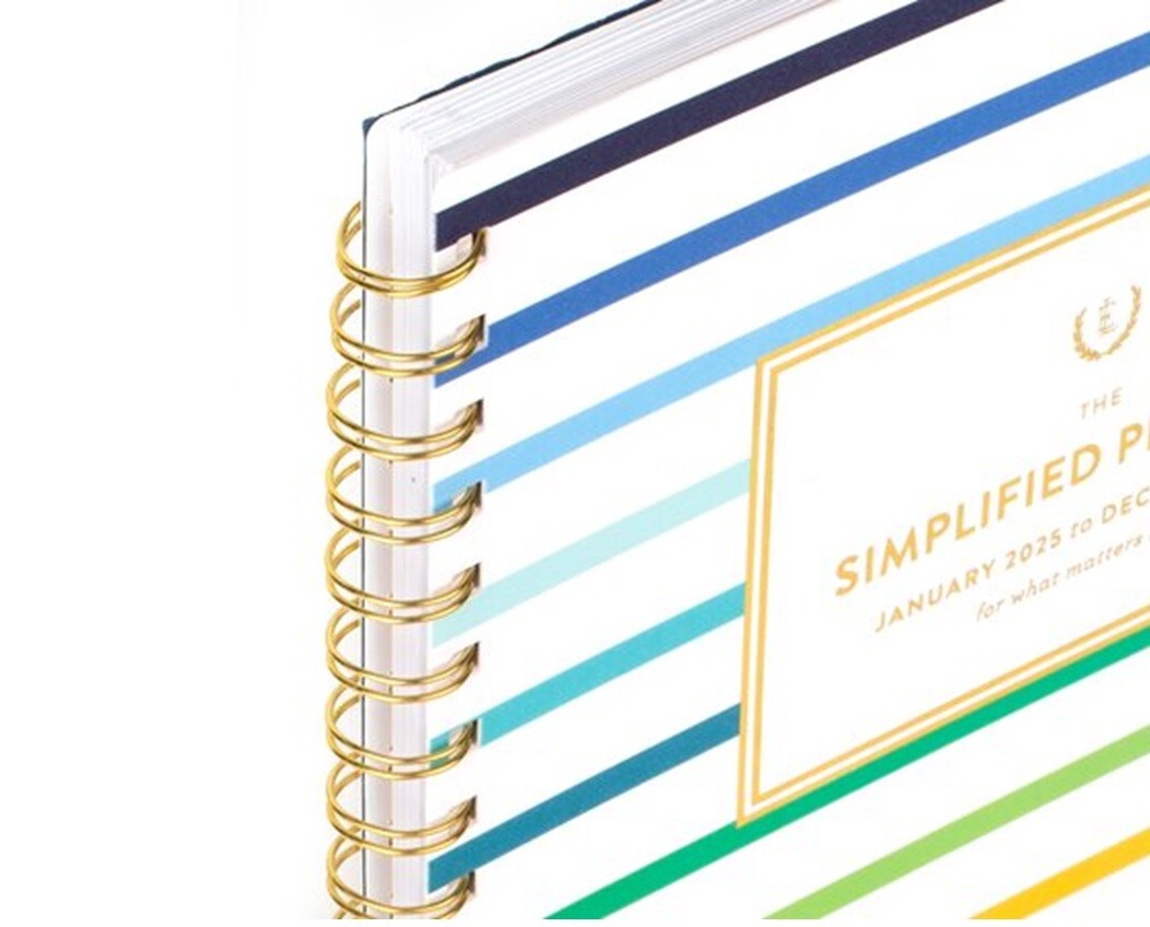 2025 Large AT-A-GLANCE Simplified Emily Ley Weekly Monthly Planner, Happy Stripe