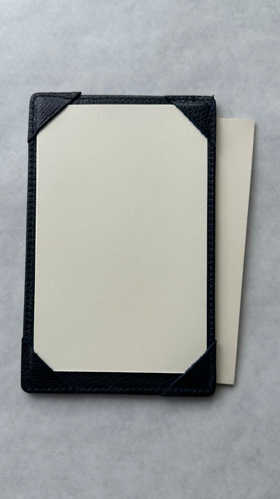 Tiffany & Co NEW VTG Navy Blue Leather 3 1/2 x 5 1/2 Pocket Jotter Memo Case NOS
