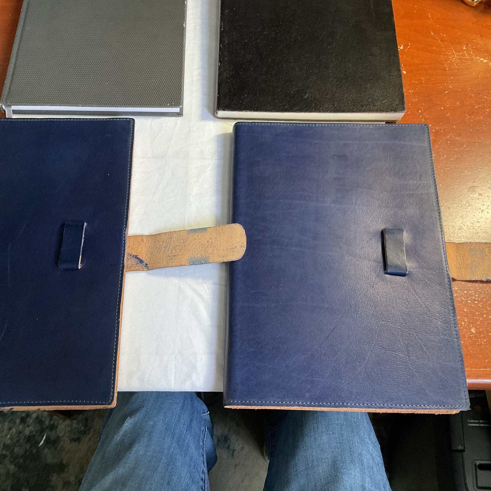 Leather Journal Notebooks Lined Lot of 4 PRATESI FLORENCE TEMPO ECCOLO ITALY NOS