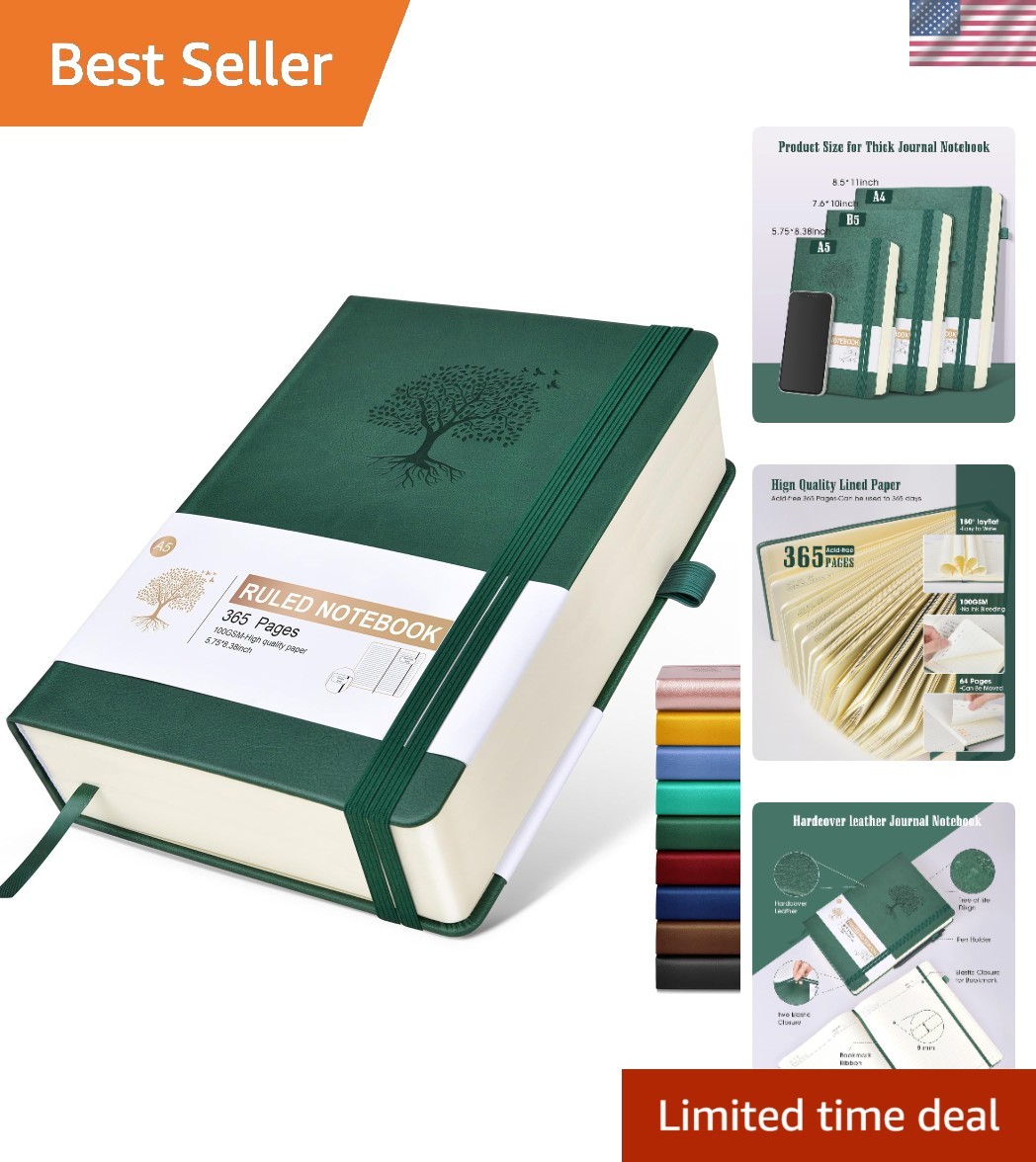 Lined Journal Notebook -365 Pages A5 Thick Journals for Writing Ruled Noteboo…