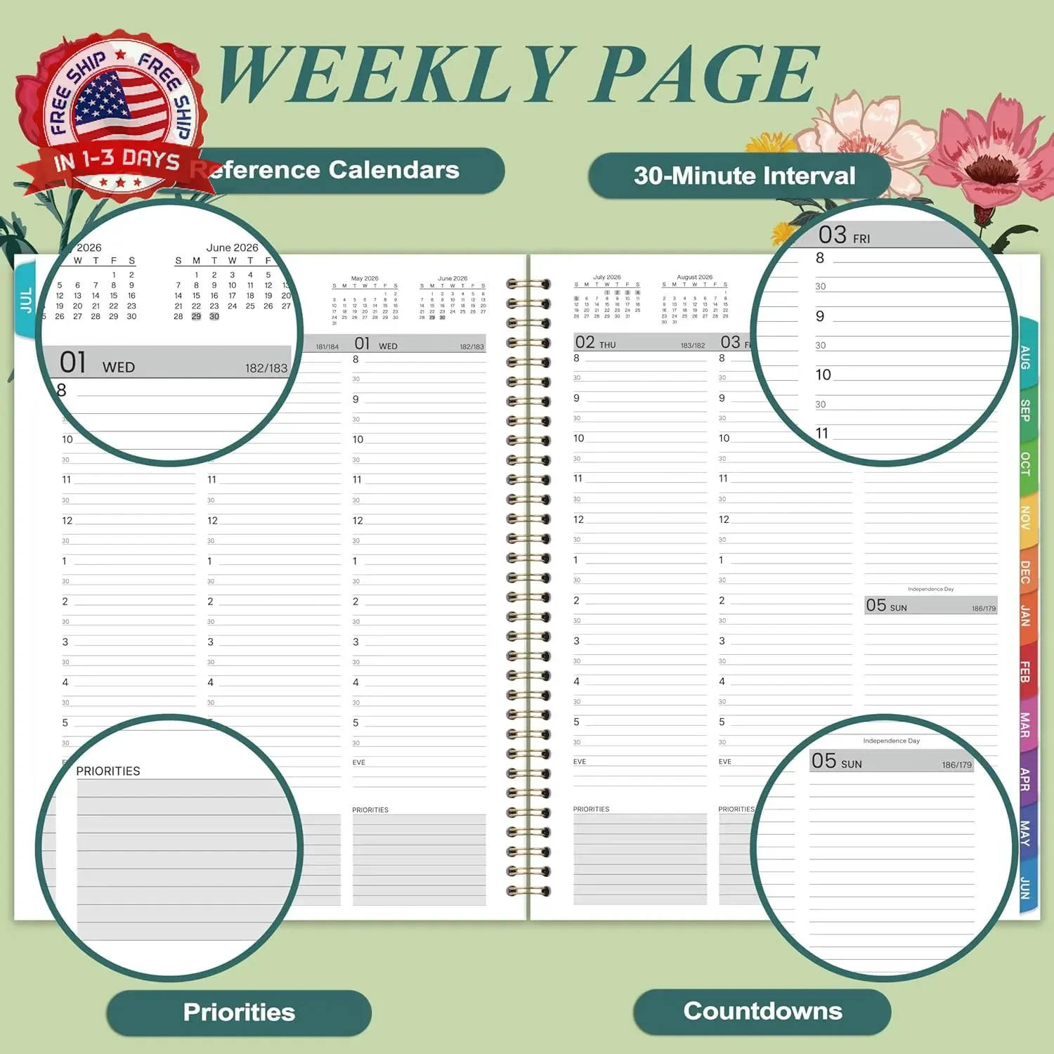 2026-2027 Appointment Book/Planner – 2026-2027 Daily Hourly Planner, Jul 2026 –