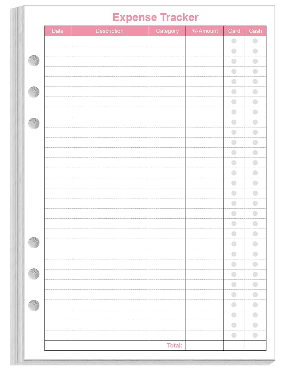 Budget Planner Refills for A5 Binder – 6 Hole Expense Tracker Paper, 50 Sheet…