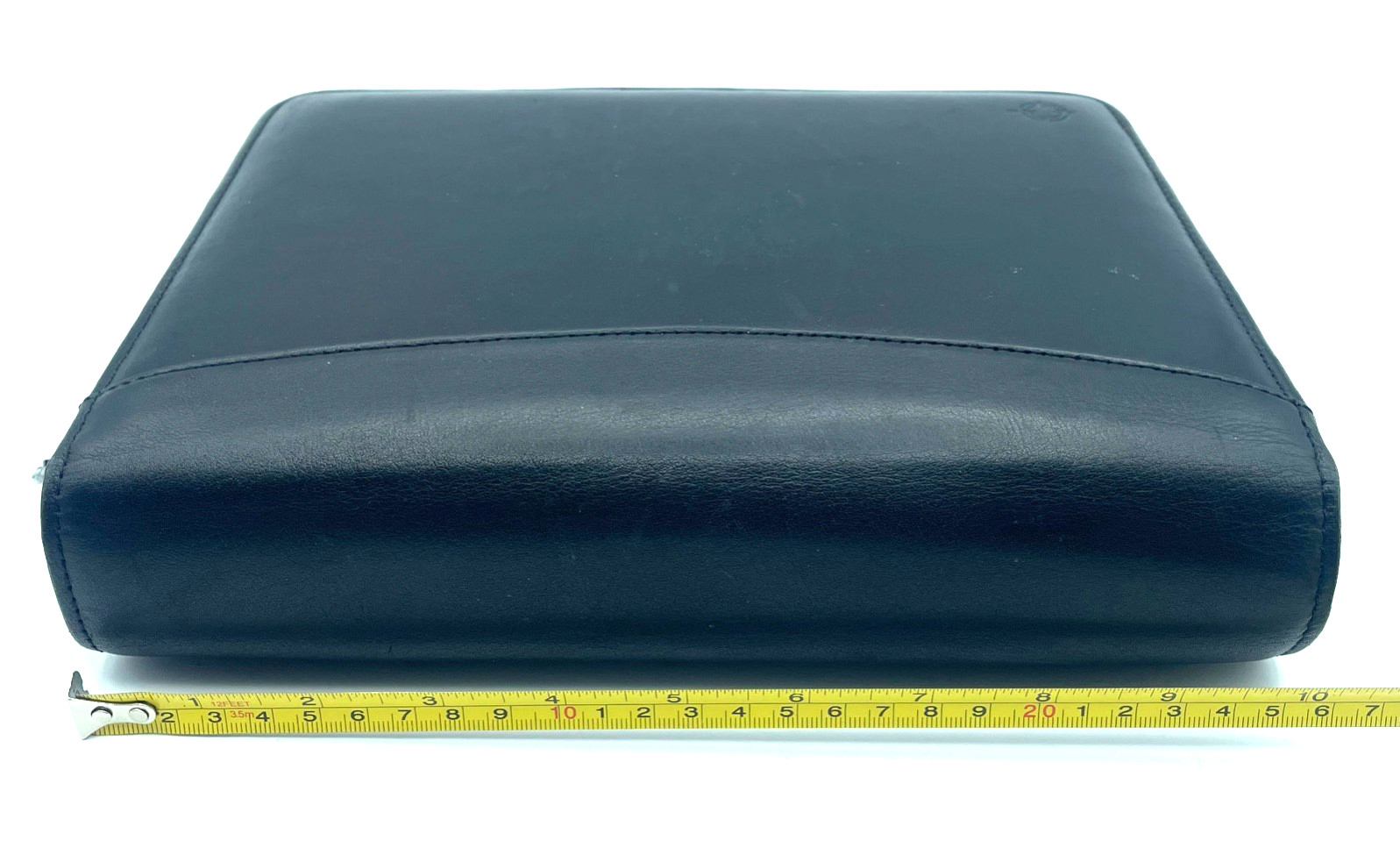 Vtg Franklin Covey 7 Ring Nappa Black Leather Zip Binder Style#CL 12215 inserts