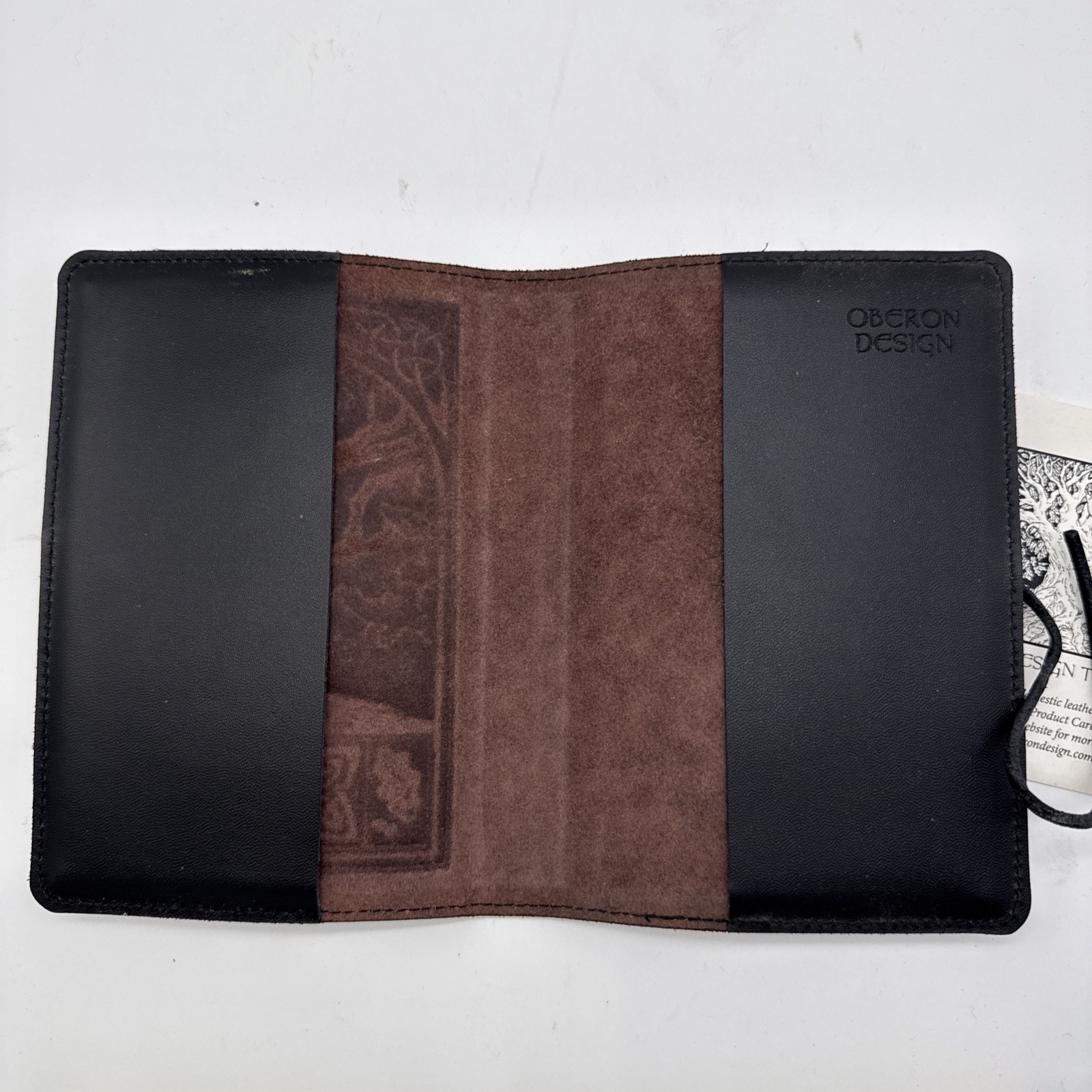 Oberon Celtic Oak Tooled Brown Leather Refillable Notebook Journal Cover 5”x7”