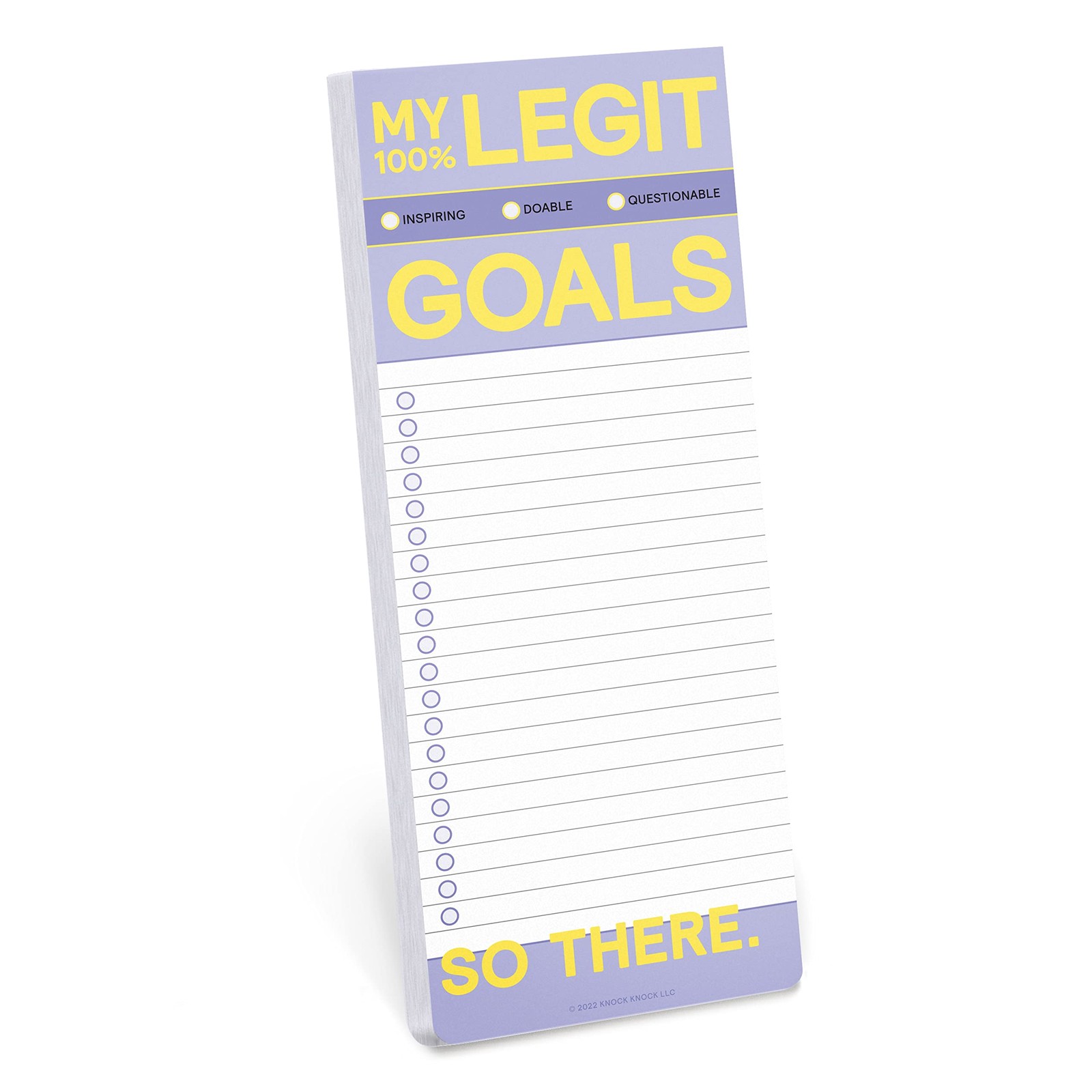 Knock Knock 1-Count My Legit Goals Make-A-List Pad – Daily Planner Pad & To Do