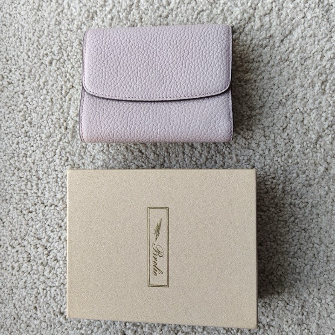 Brelio M5 Micro 5-Ring Leather Pocket Planner – Pastel Lavender / Cream w.box