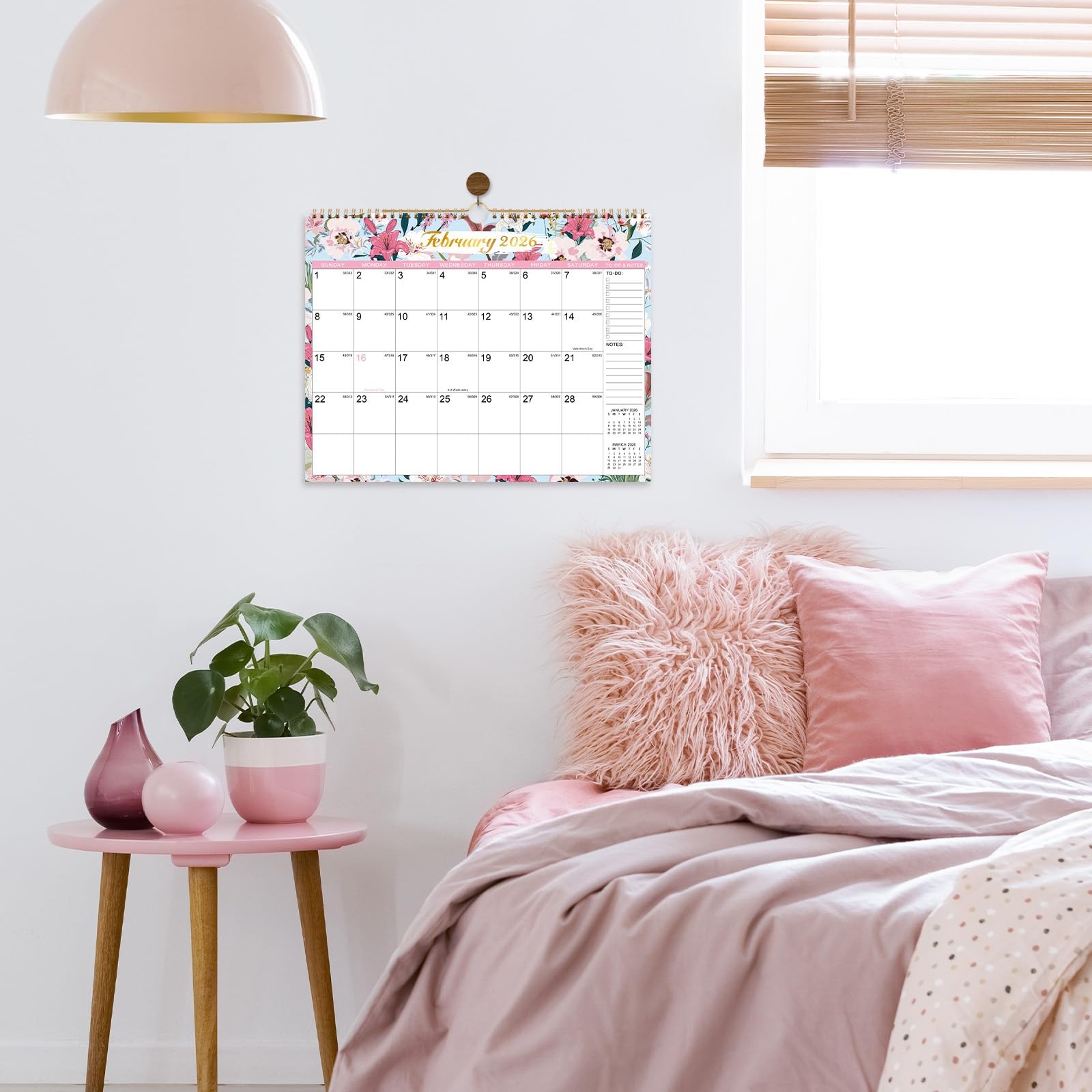 2026 Wall Calendar – 12 Months Hanging from 14.8″ x 11.6″, yellow