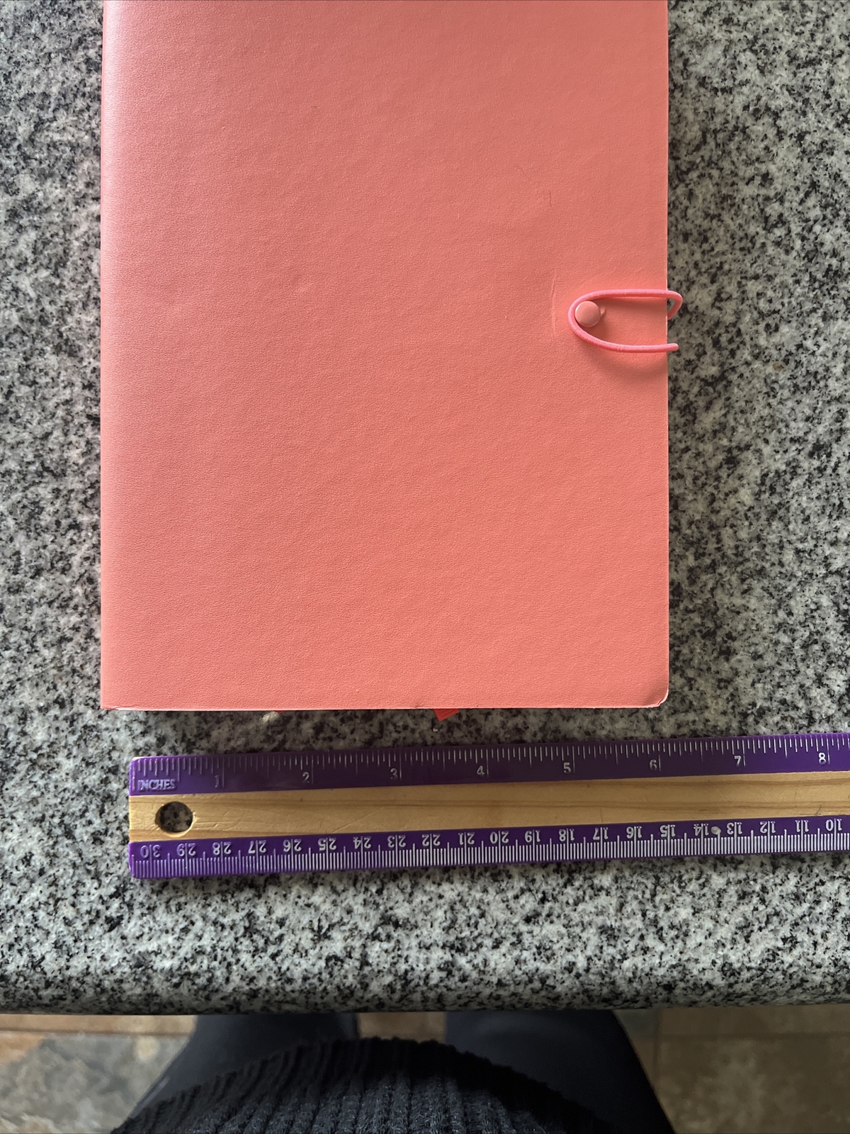 Notebook diary journal coral orange elastic closure hema lined