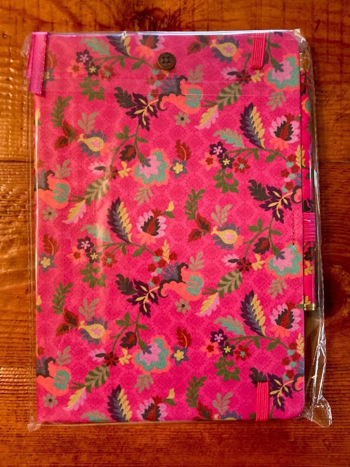 NEW Johnny Was Verney Journal and Pen Set Silk Blend Floral Pink Size 8.5″ x 6″