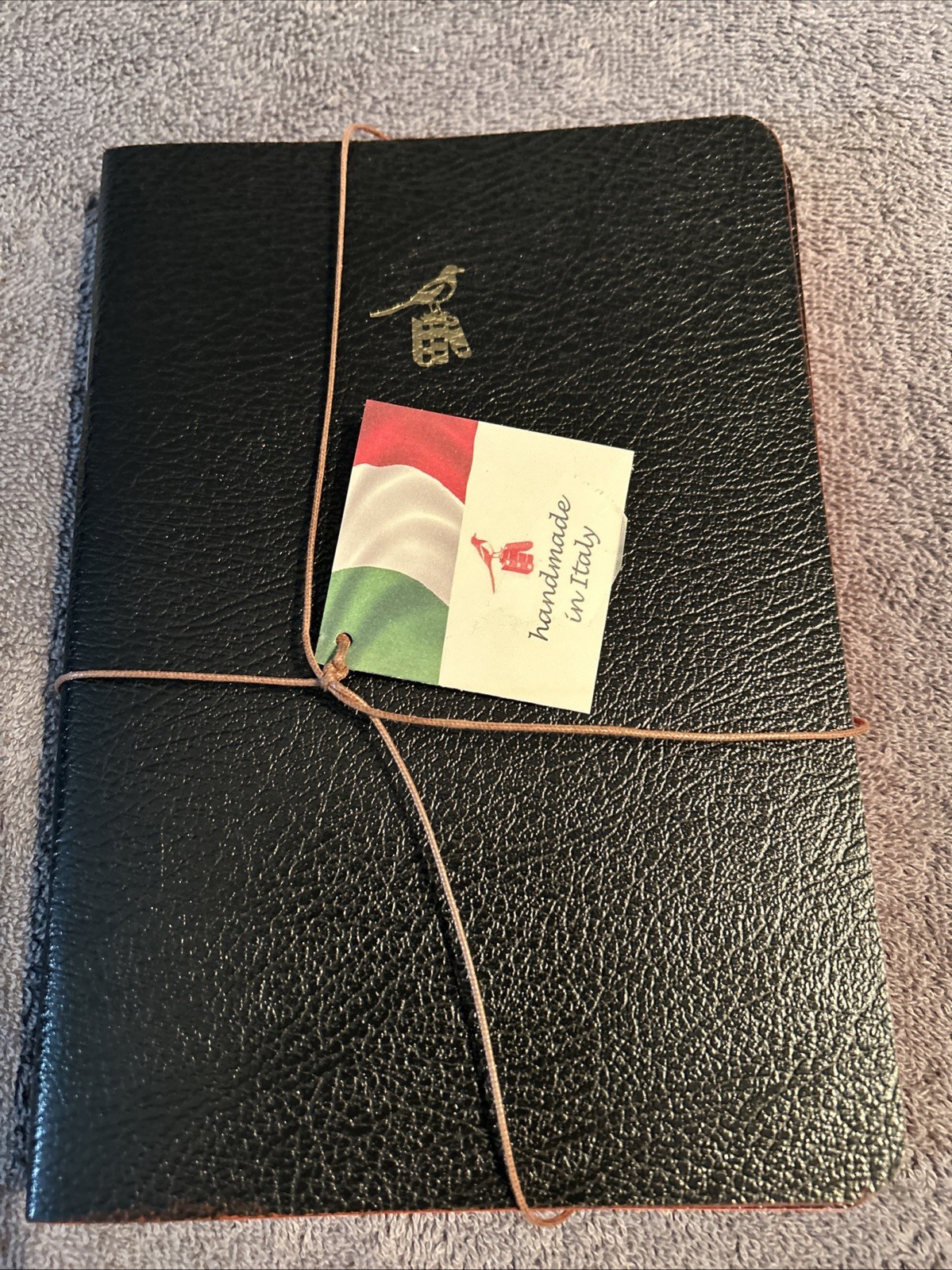 Set of 3, Bieffe Brand Handmade in Italy Notebooks, Lined, 5.5 x 8 in Red Trim